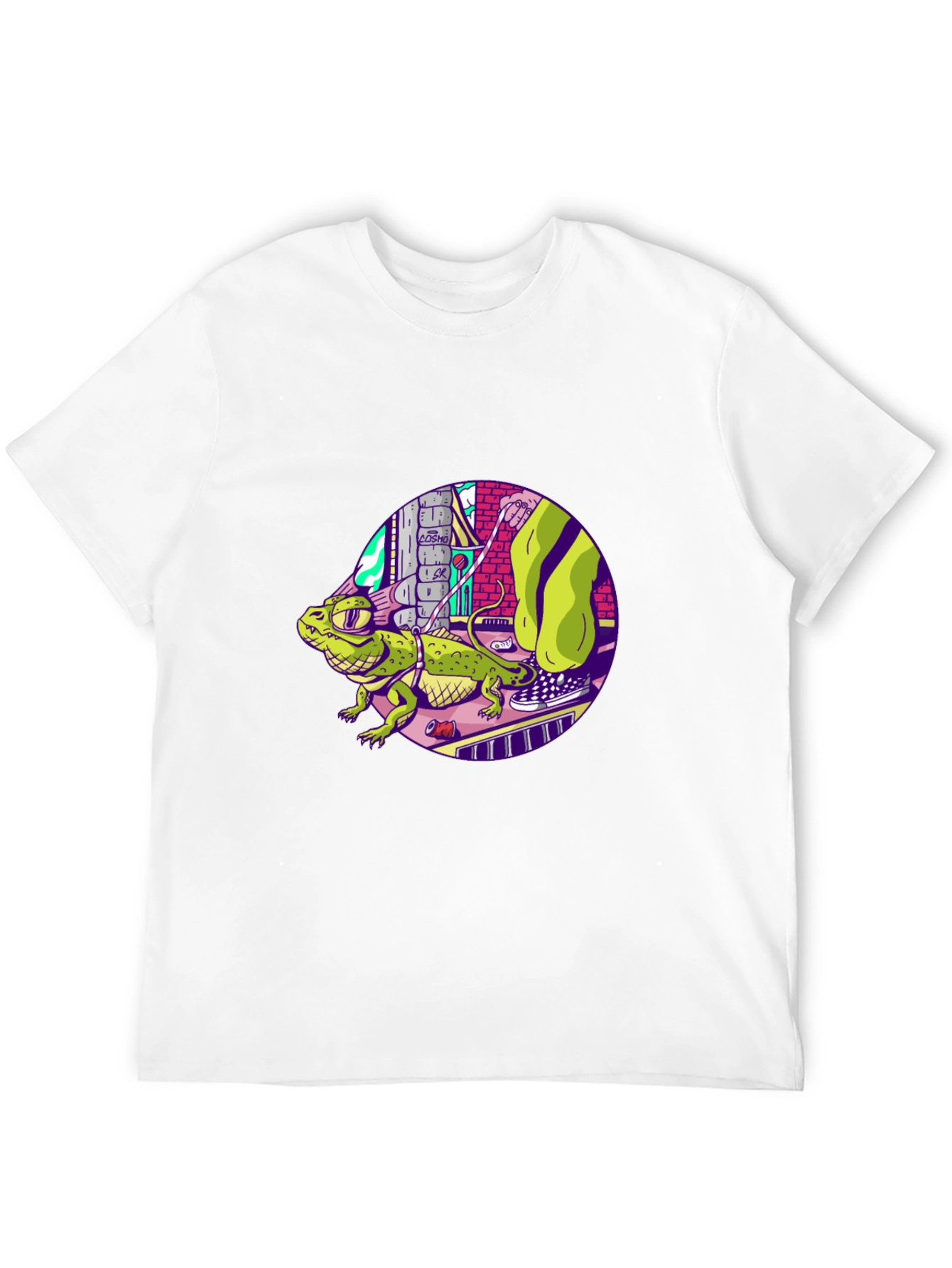 Black Cool Lizard Graphic Tee view 12