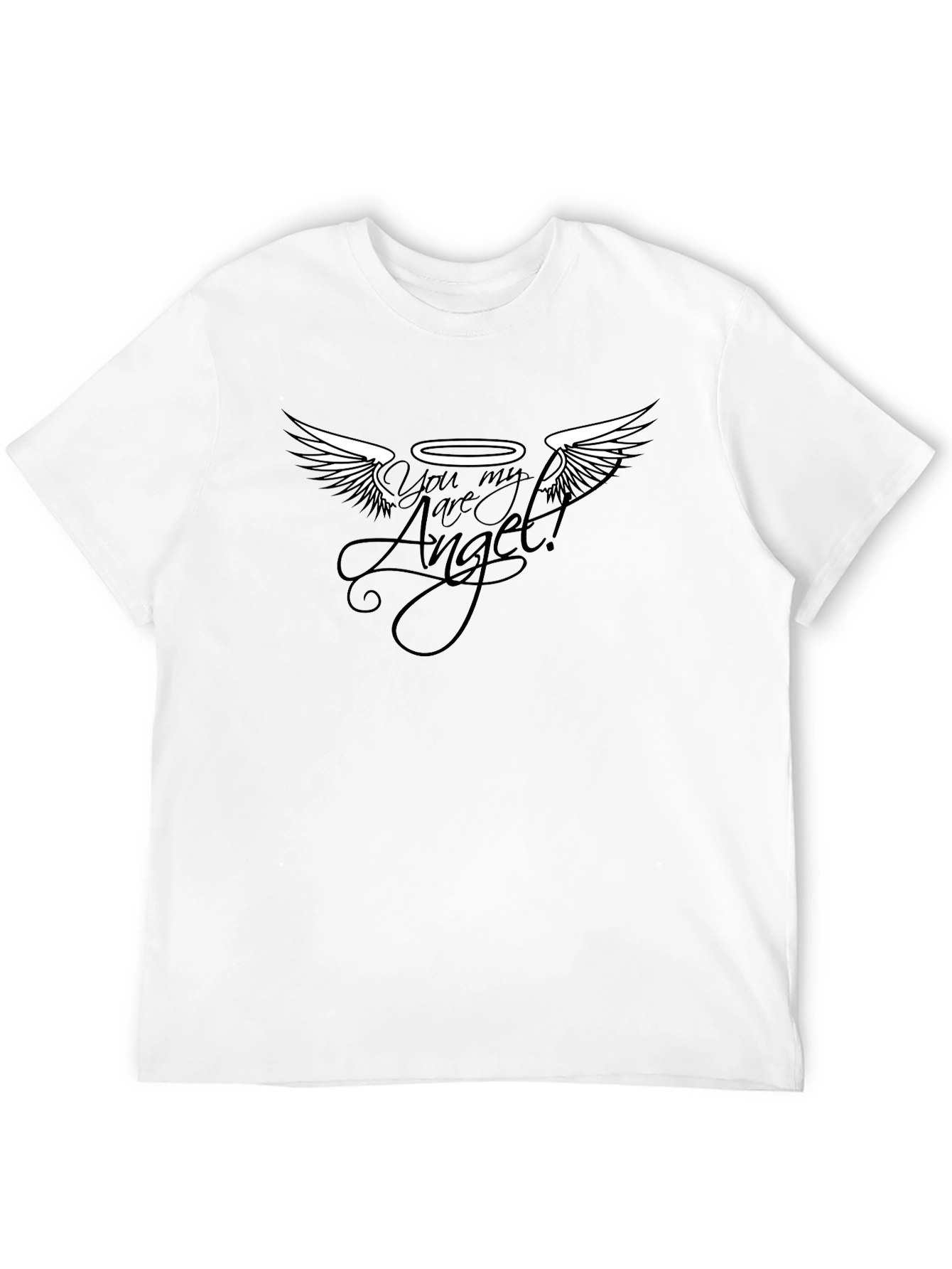 Black You Are My Angel Black Graphic T-Shirt view 12