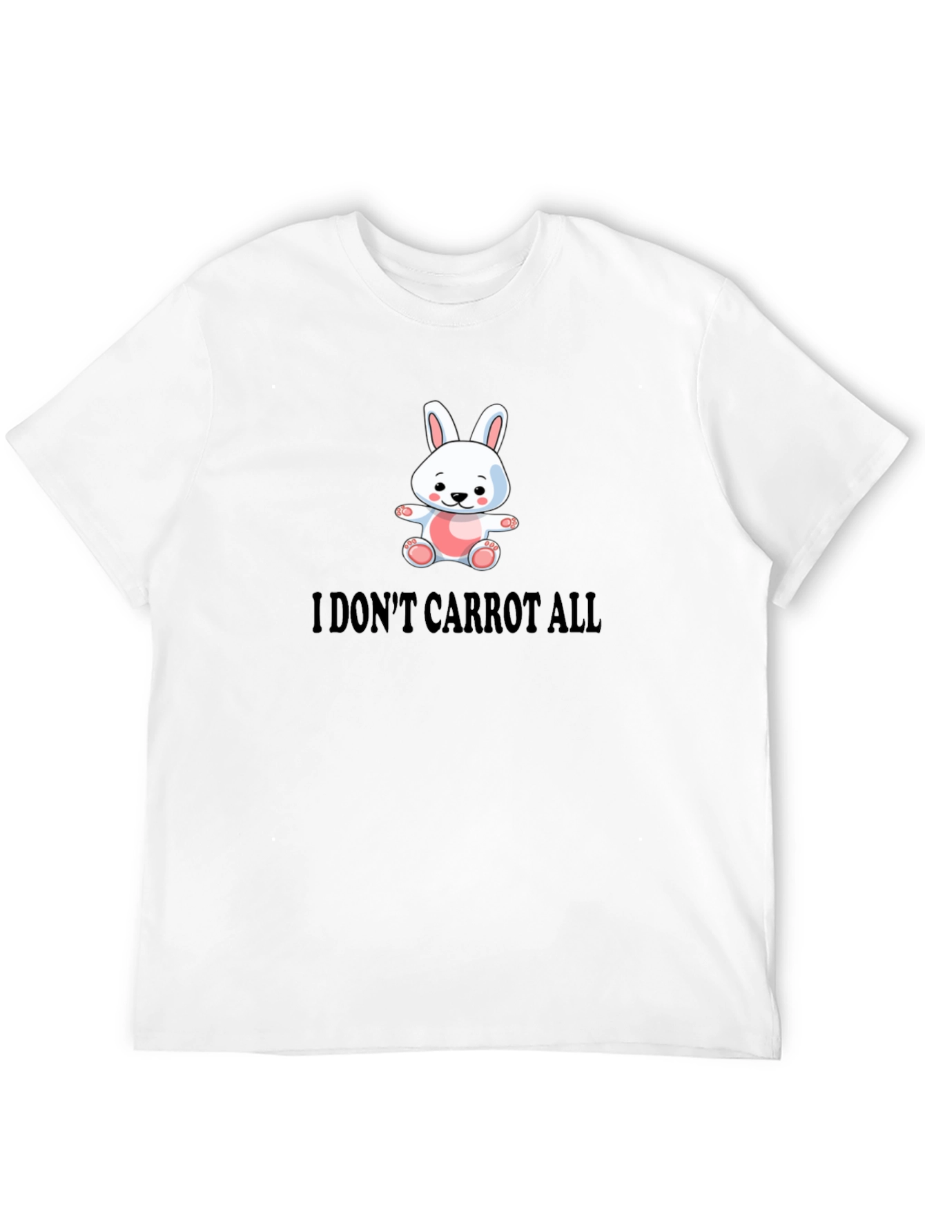 Black Funny "I Don't Carrot All" Bunny T-Shirt view 12