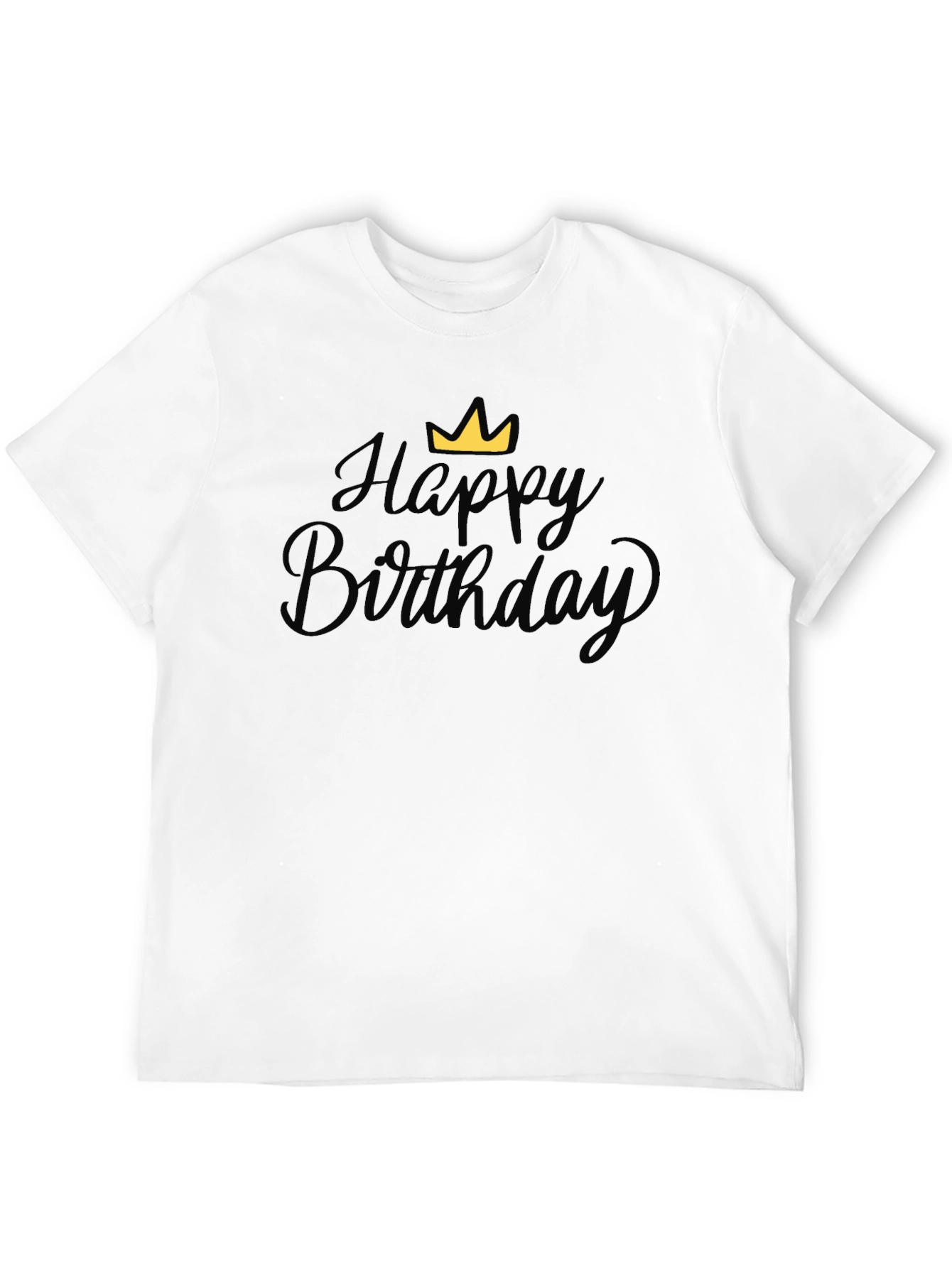 Black Happy Birthday Crown Graphic Black T-Shirt view 12