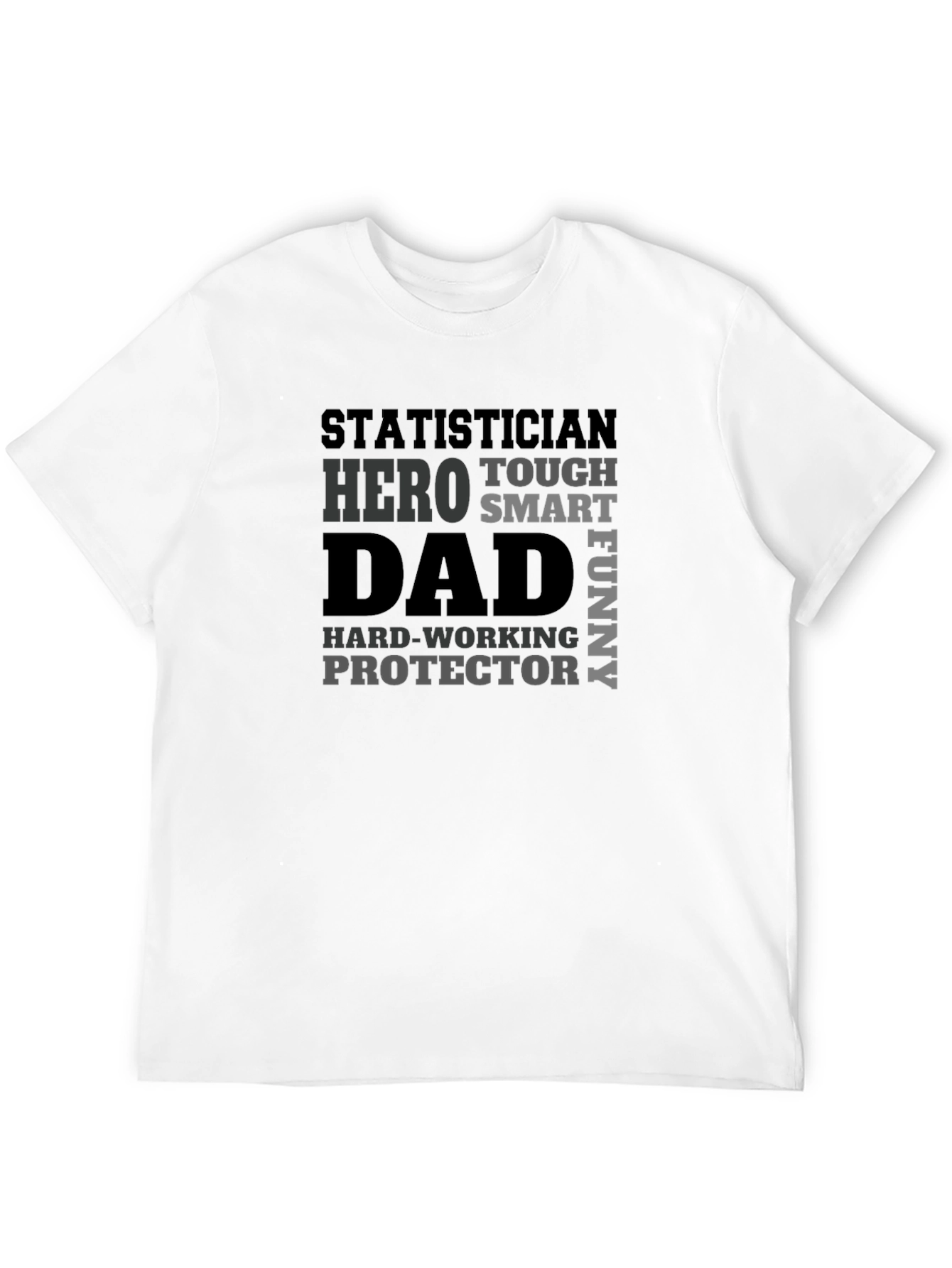 Black Statistician Dad Hero Funny Men's Black T-Shirt view 12