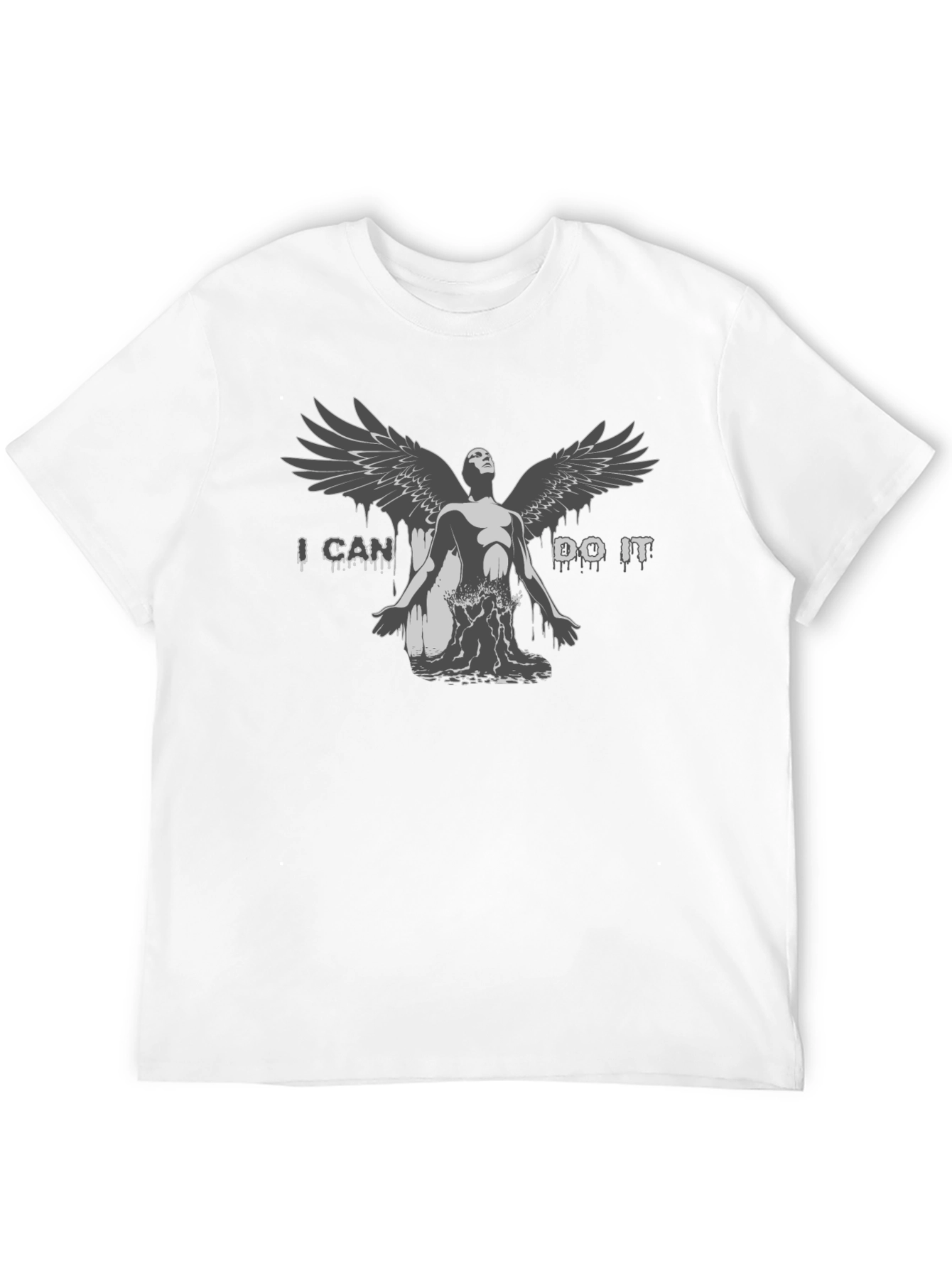 Black I Can Do It Angel Graphic T-Shirt - Unisex view 12
