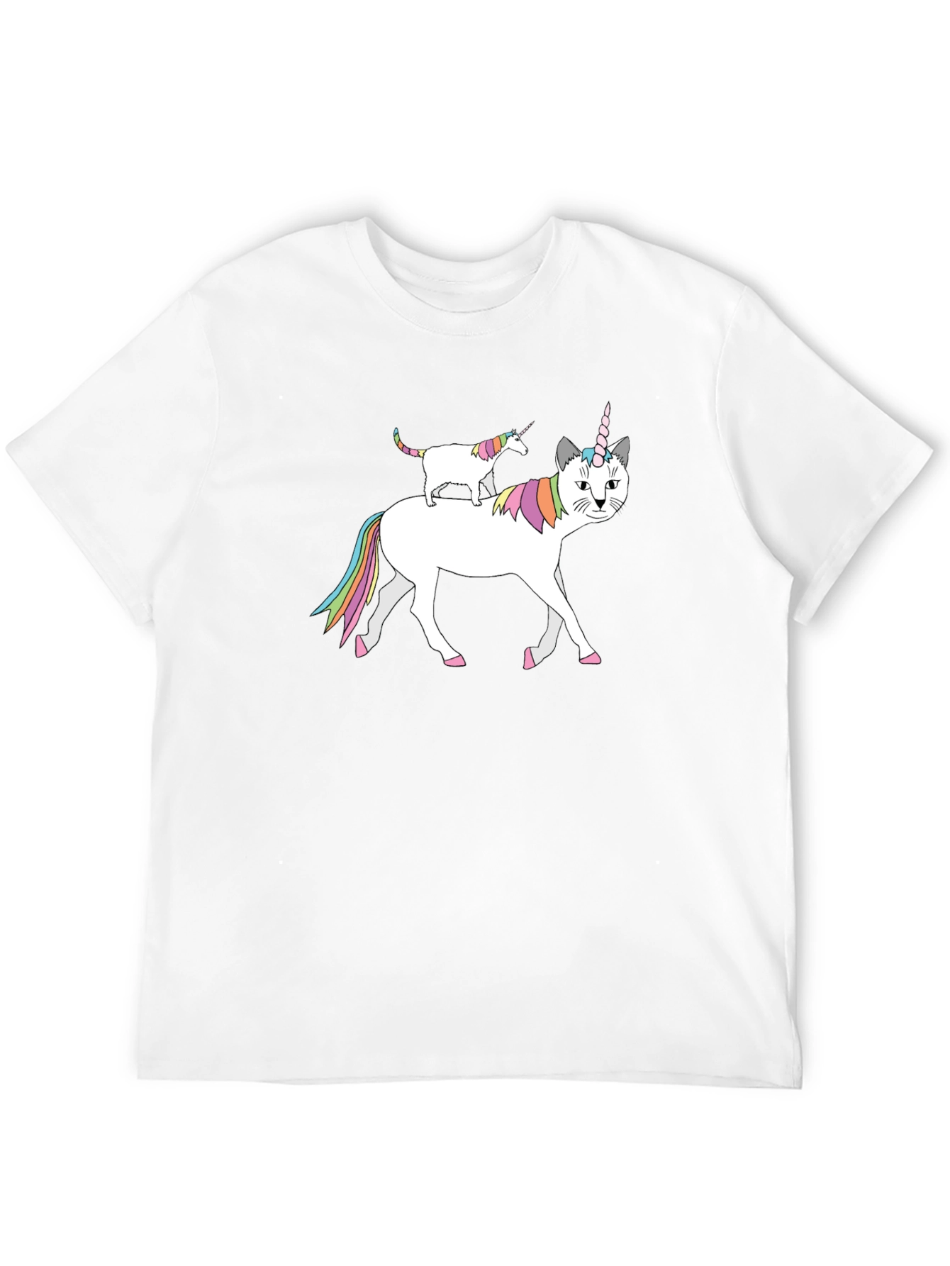 Black Unicorn Cat T-Shirt - Quirky Graphic Tee view 12