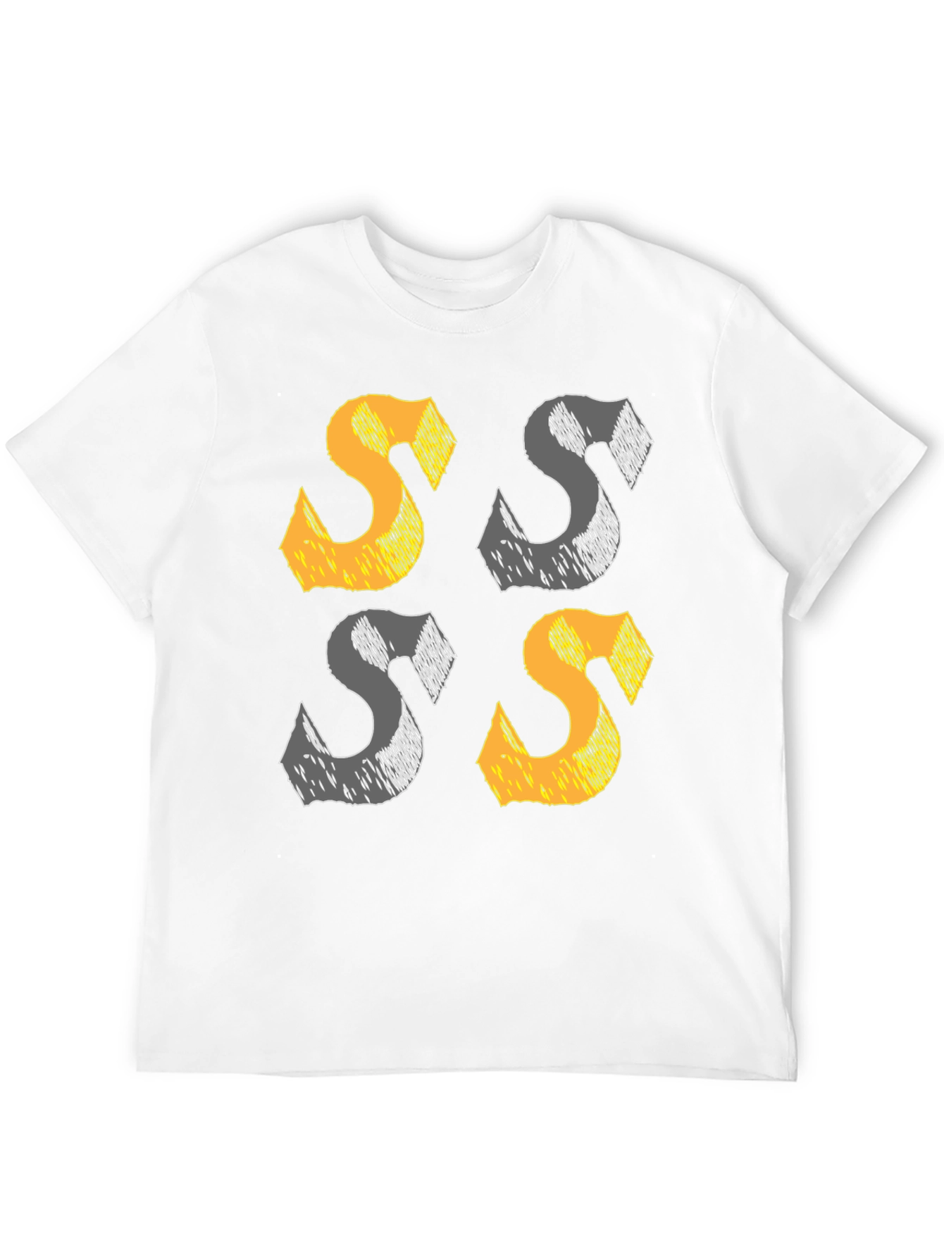 Black Abstract 'S' Graphic Print Black T-Shirt view 12