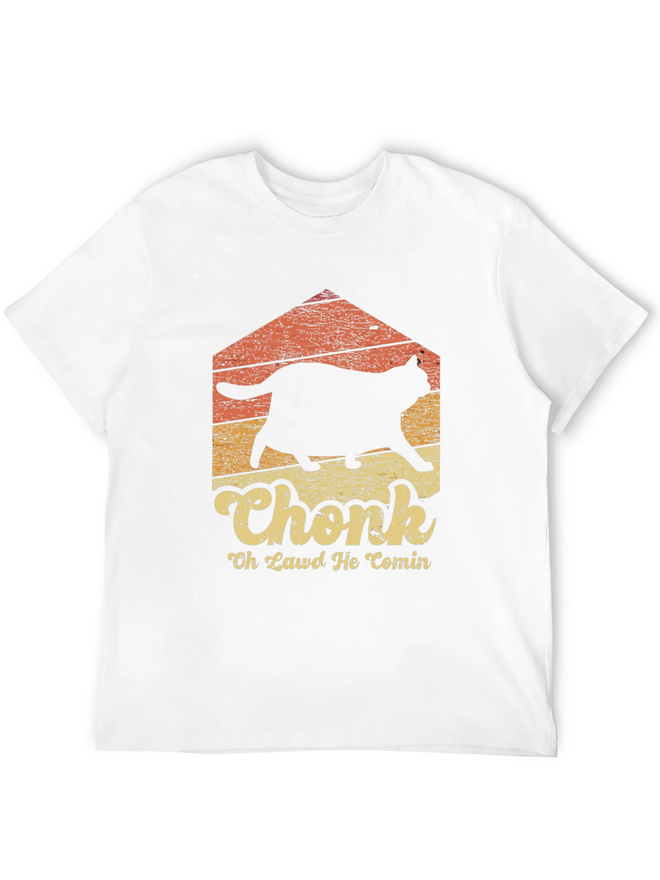 Black Chonk Cat T-Shirt - Oh Lawd He Comin' view 12