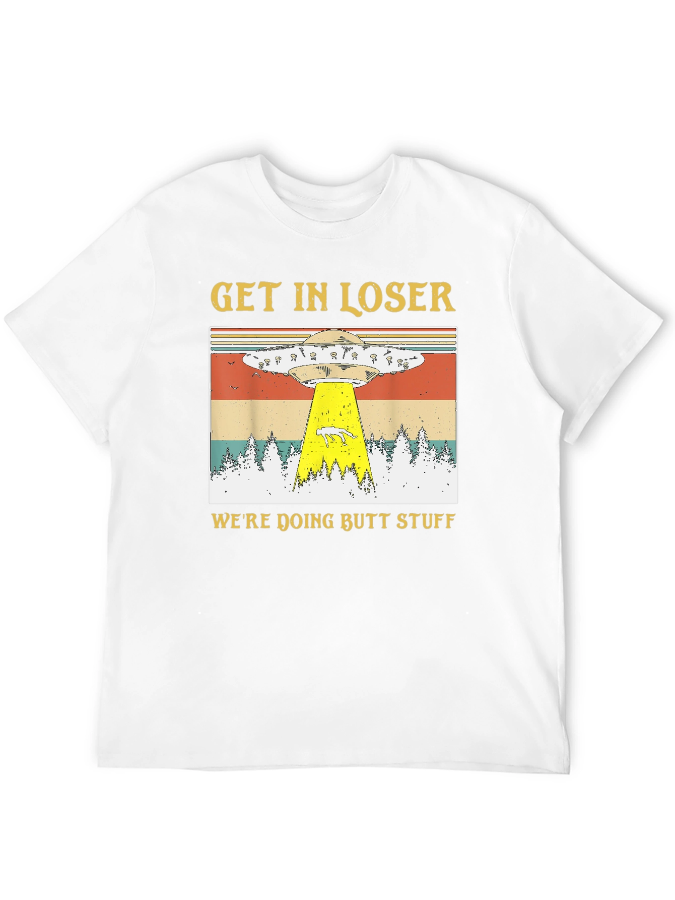 Black Get In Loser UFO Abduction T-Shirt view 12