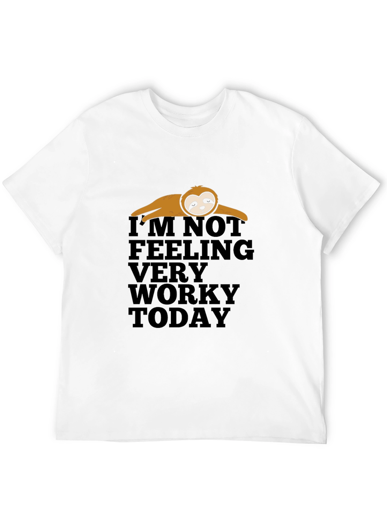 Black Lazy Sloth Funny Graphic T-Shirt view 12