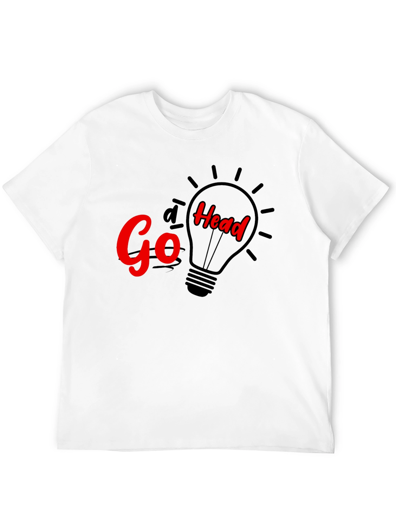 Black Go Head Lightbulb Graphic T-Shirt view 12