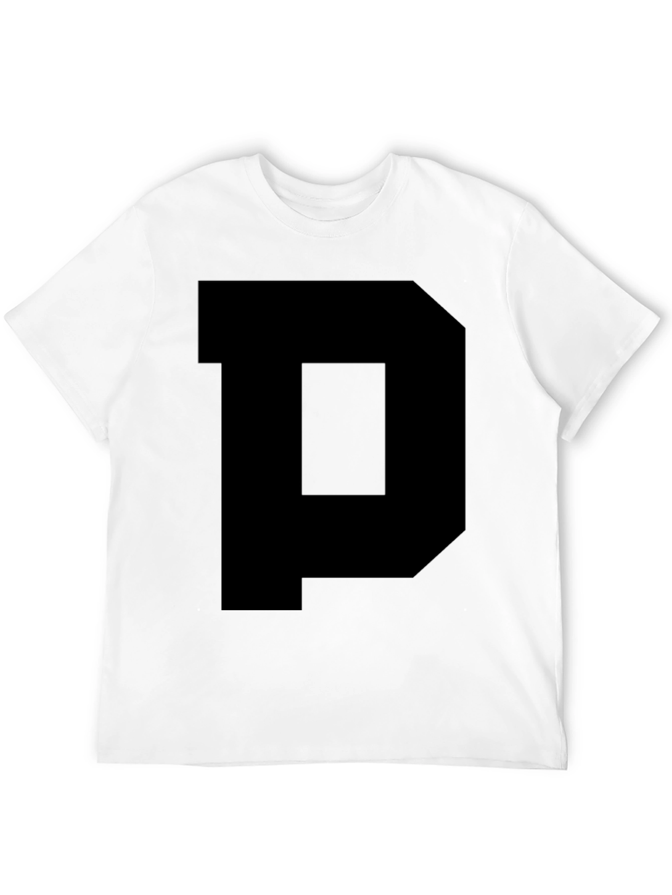 Black Bold Black Letter 'P' Graphic Tee - Classic Fit view 12