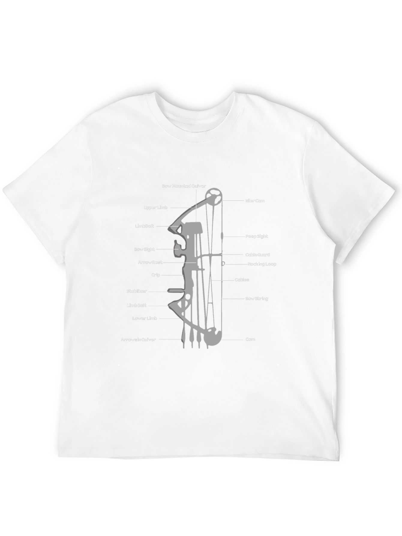 Black Archery Bow Diagram Black T-Shirt view 12