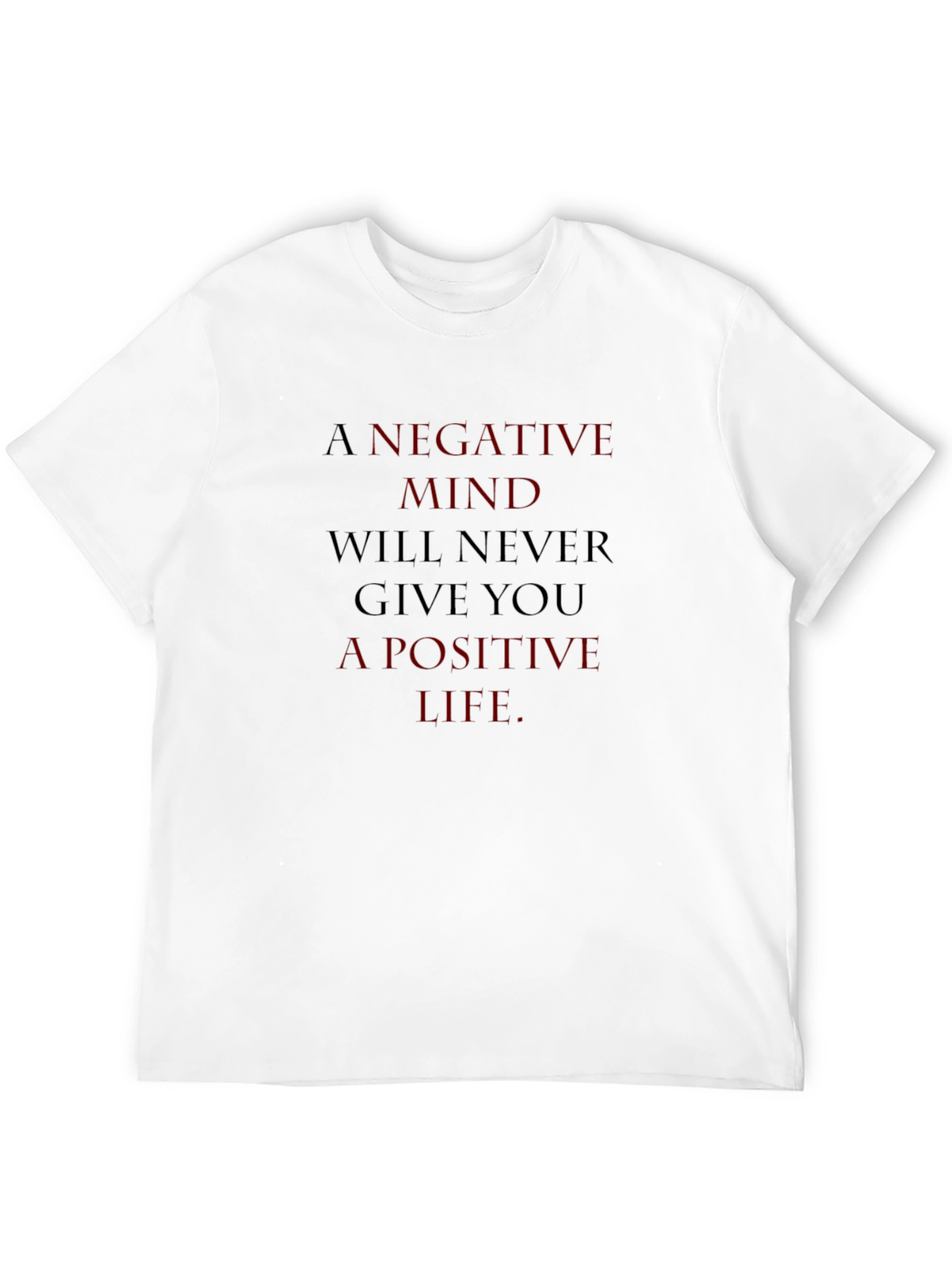 Black Motivational Graphic Tee - A Negative Mind T-Shirt view 12