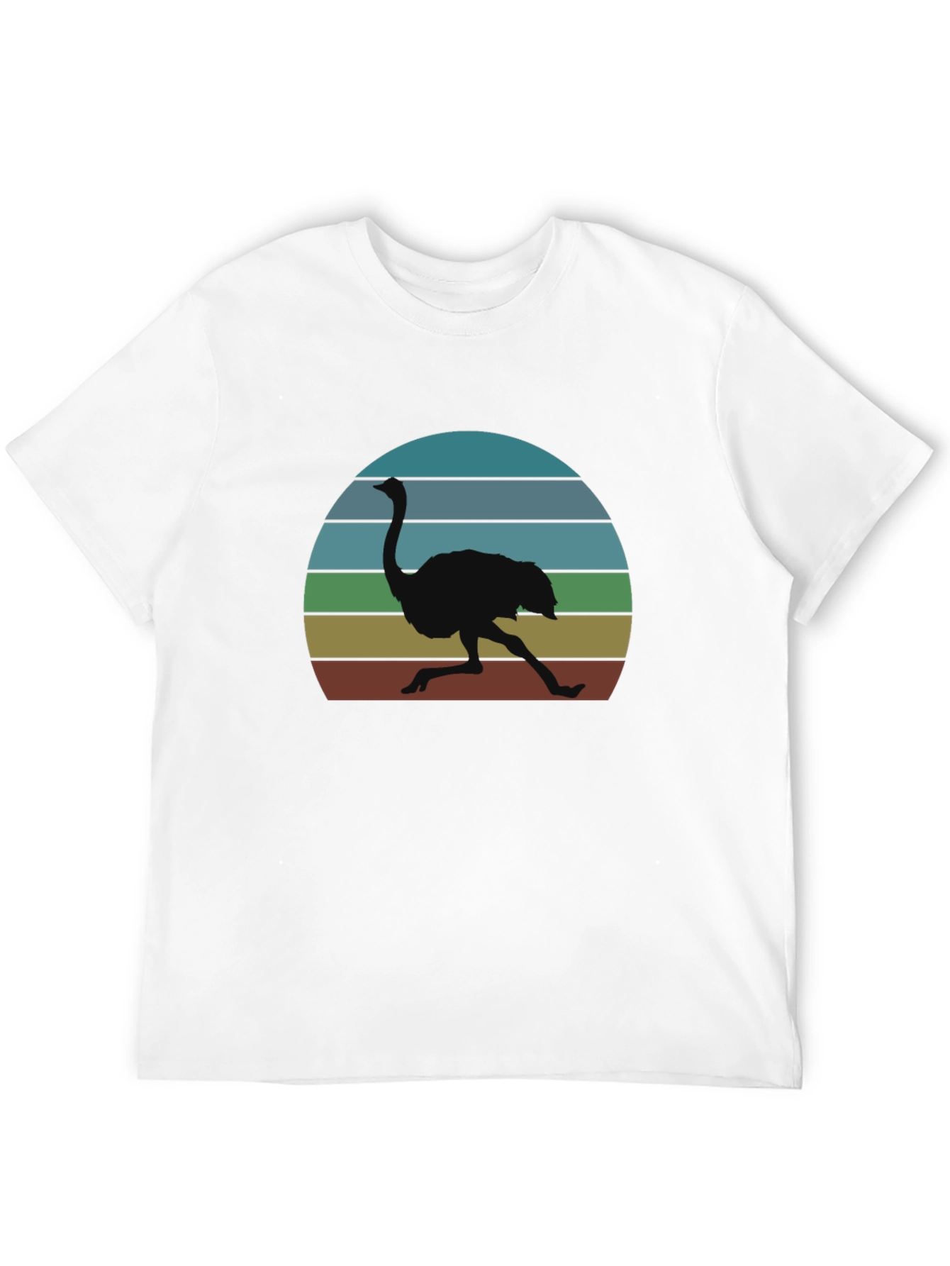 Black Retro Ostrich Sunset T-Shirt view 12