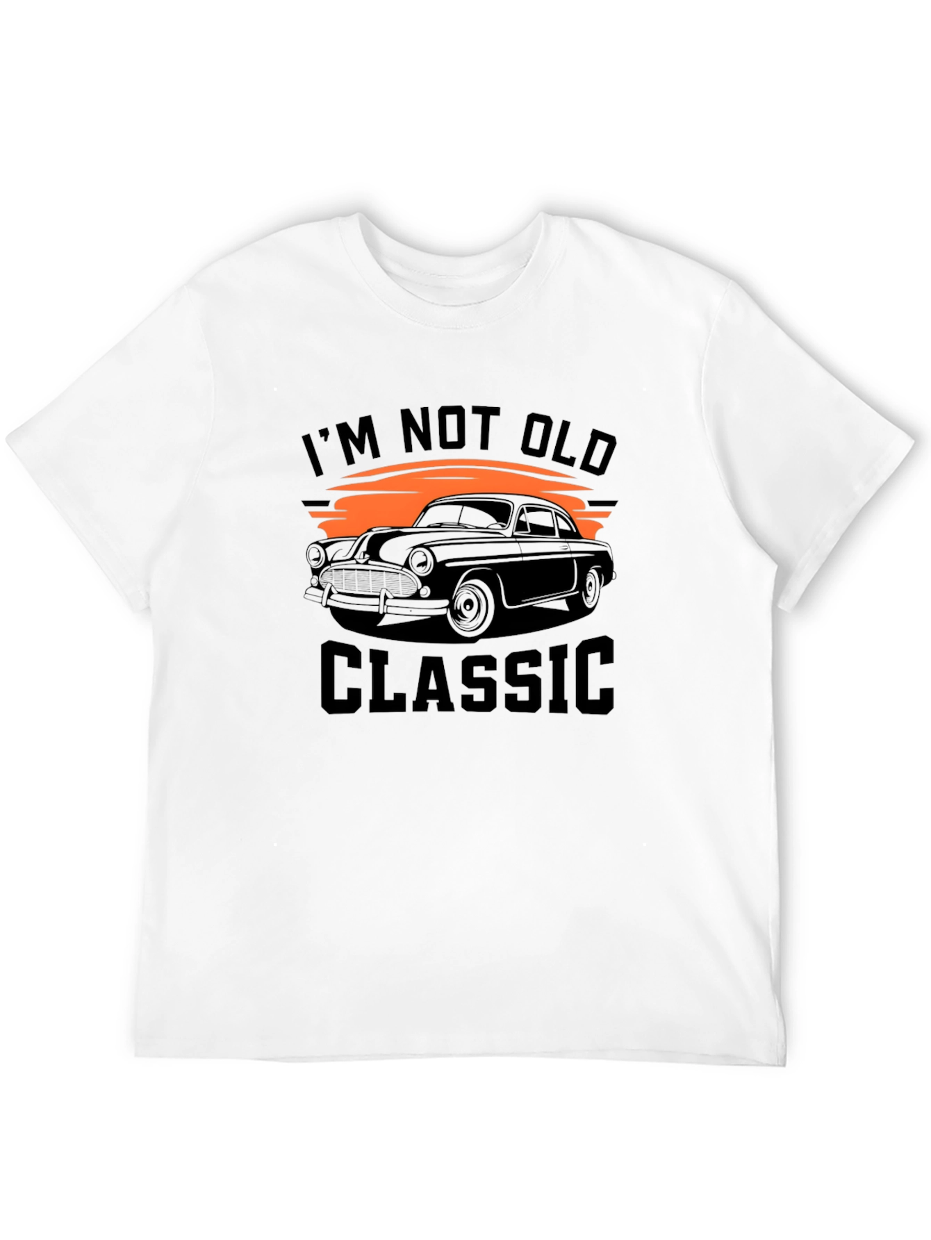 Black Classic Car Graphic Tee - "I'm Not Old, I'm Classic" view 12