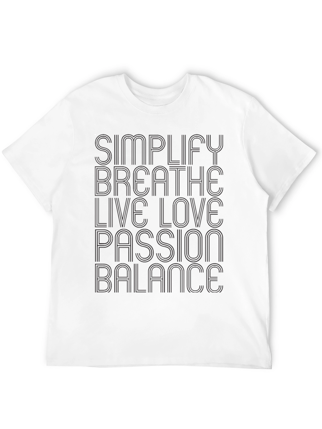 Black Simplify, Breathe, Love Black T-Shirt view 12