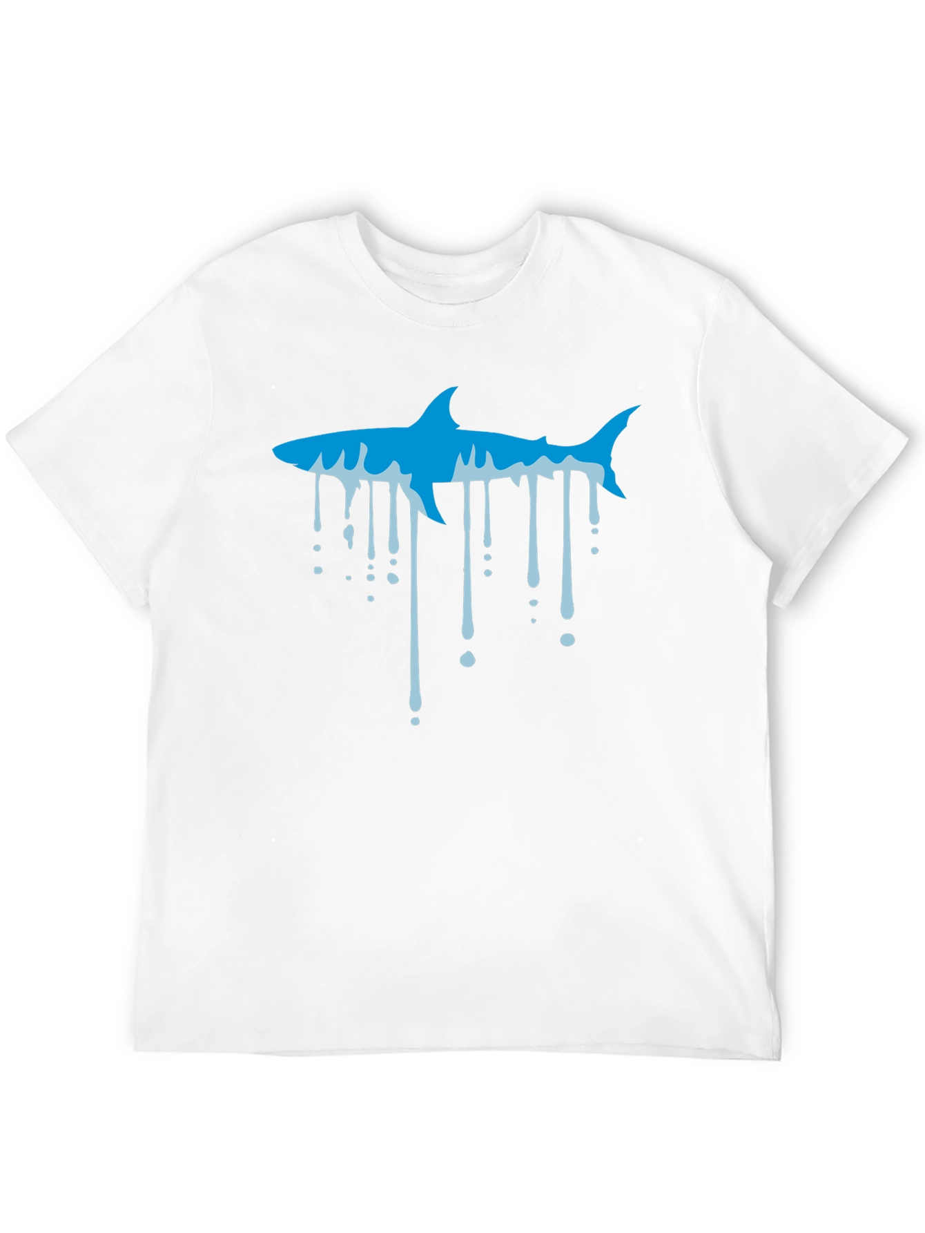 Black Cool Shark Drip Graphic Black T-Shirt view 12