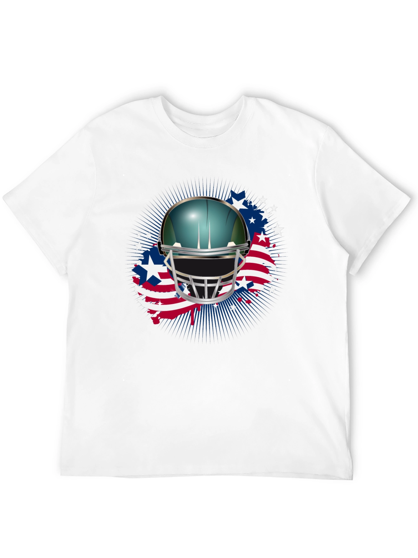 Patriotic Football Helmet Graphic Tee - 12