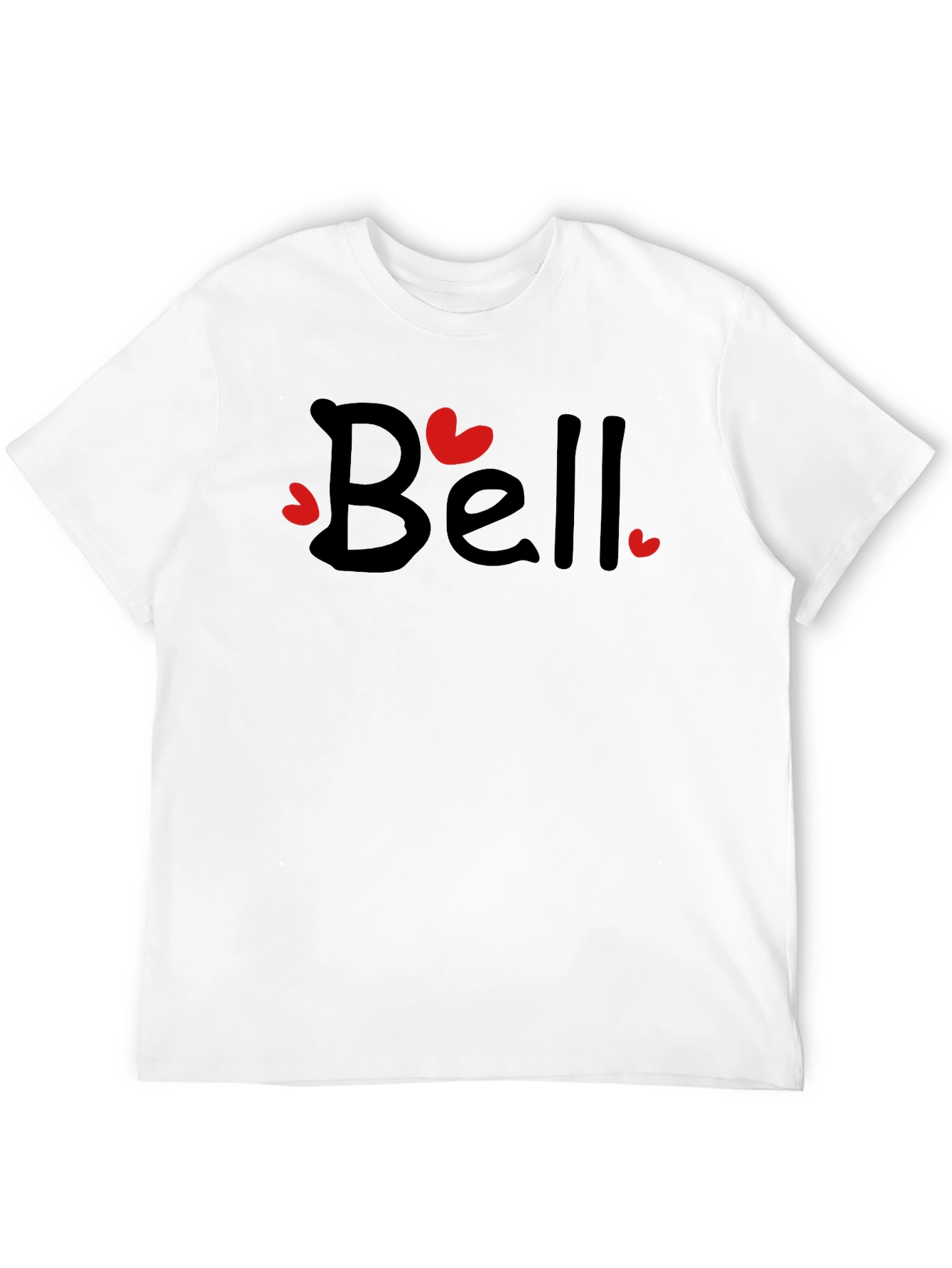 Black Bell Heart Valentine's Day Black T-Shirt view 12