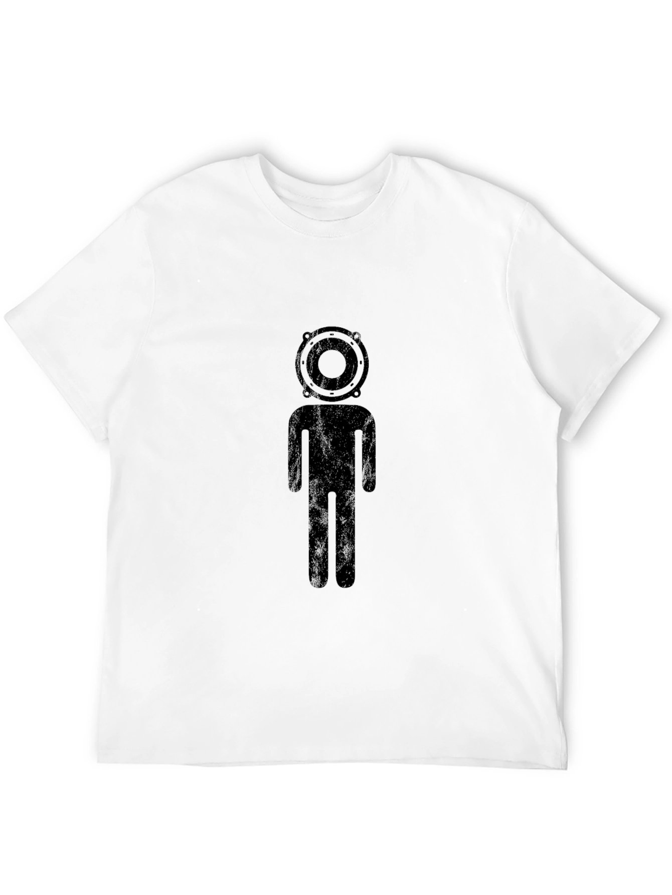 Black Speaker Head Silhouette Black T-Shirt view 12
