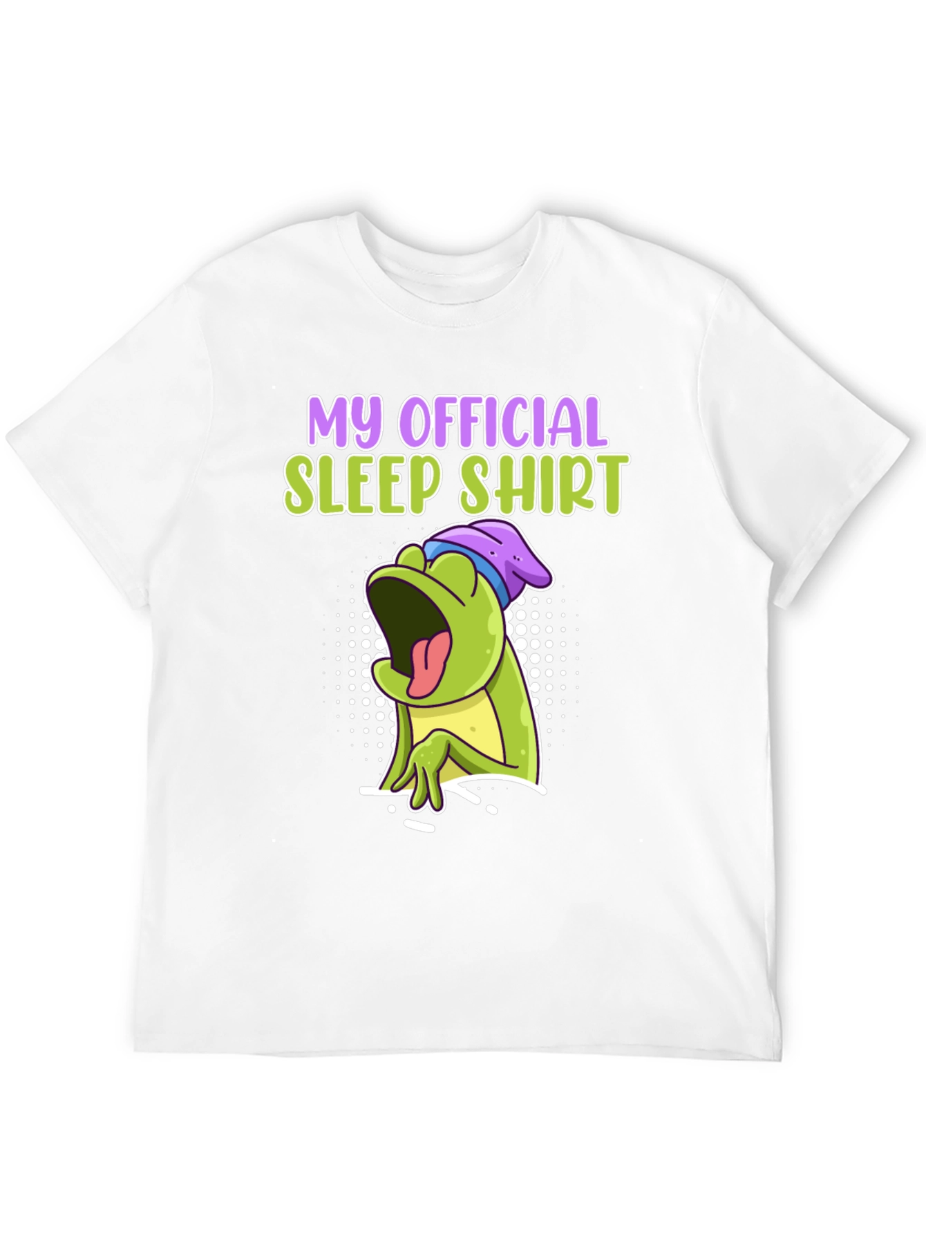 Black Official Sleep Shirt - Funny Frog Design view 12