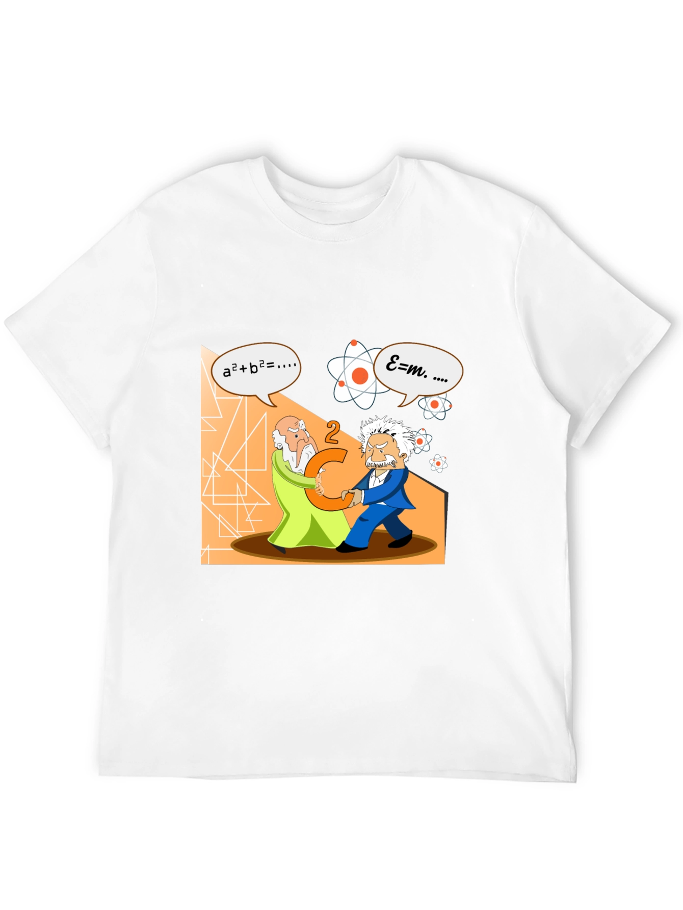 Black Science Humor T-Shirt: Einstein vs. Newton view 12