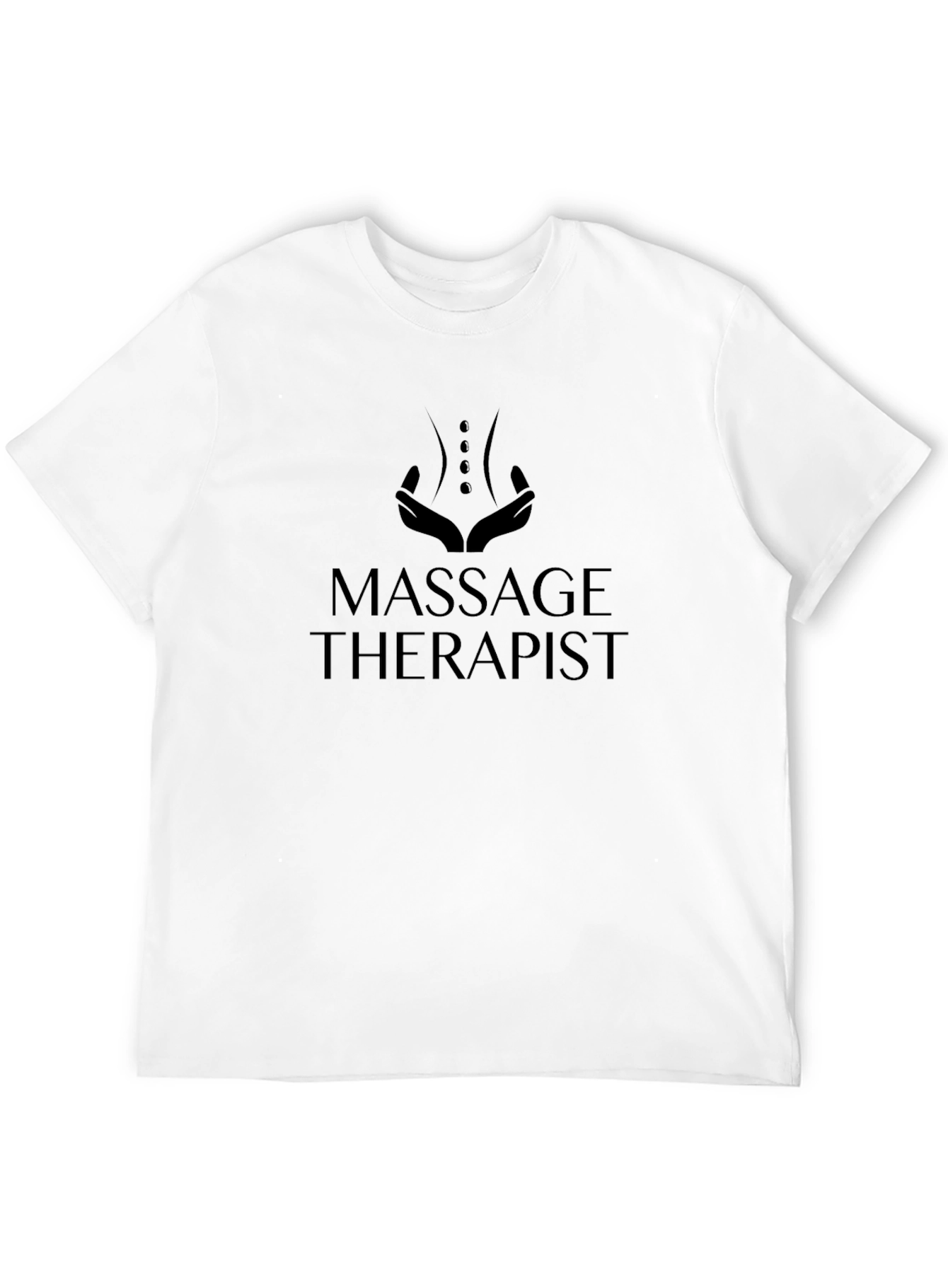 Black Massage Therapist Graphic T-Shirt - Unisex Relaxed Fit view 12