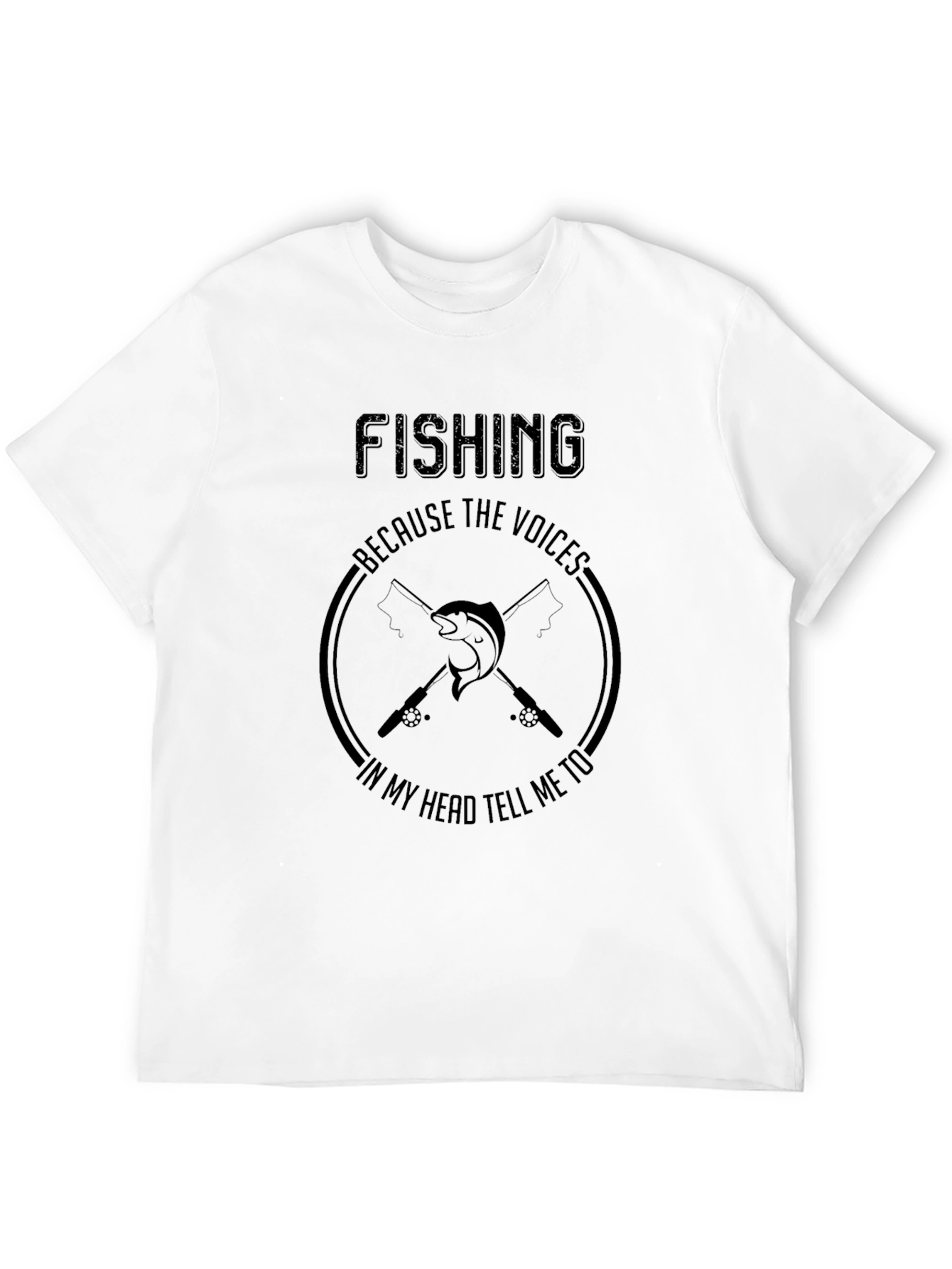 Black Fishing Voices Men's Black Graphic T-Shirt view 12