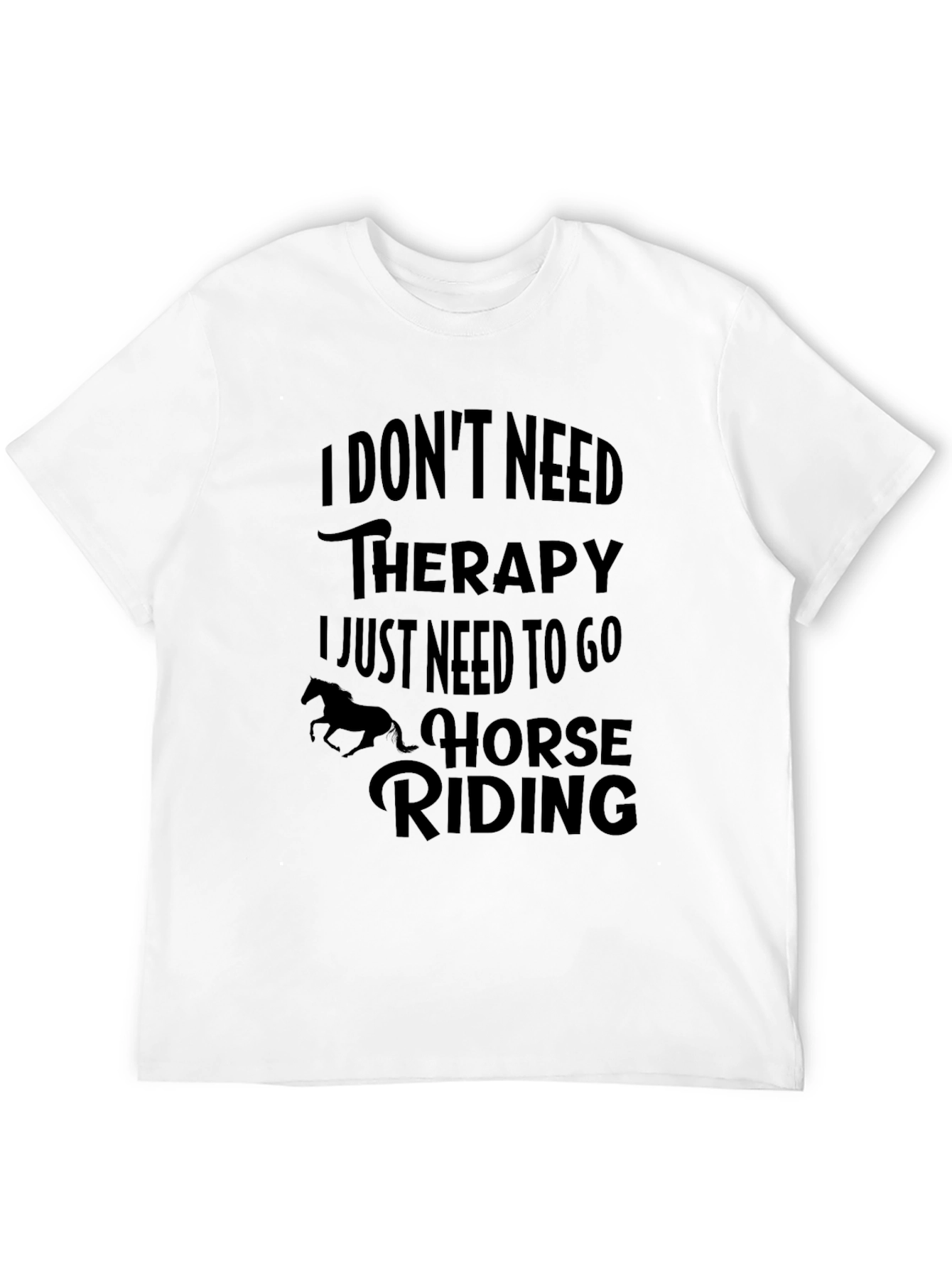 Black Horse Riding Therapy Graphic Tee - Unisex Black T-Shirt view 12