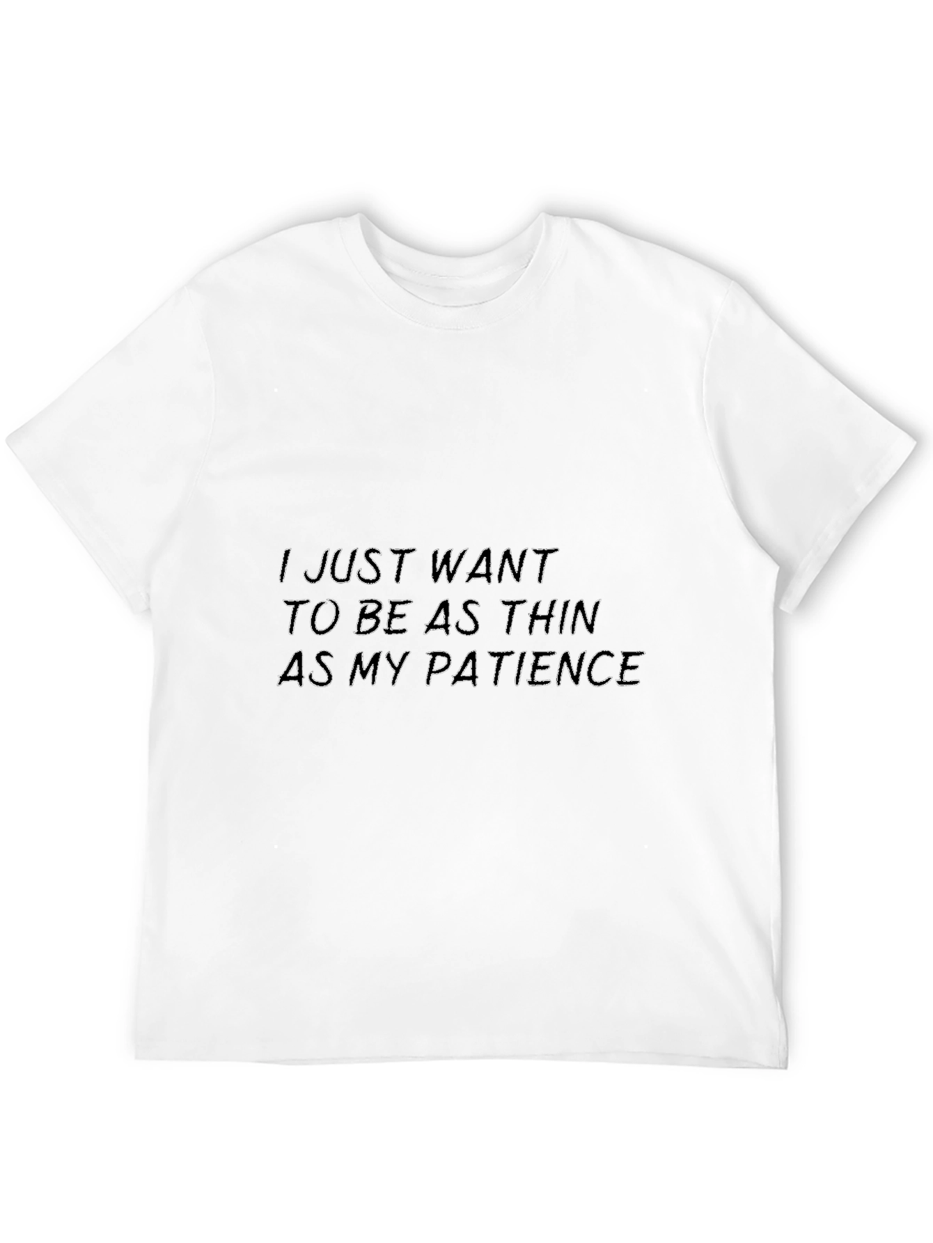 Black Funny Graphic Tee - I Just Want to Be Thin view 12