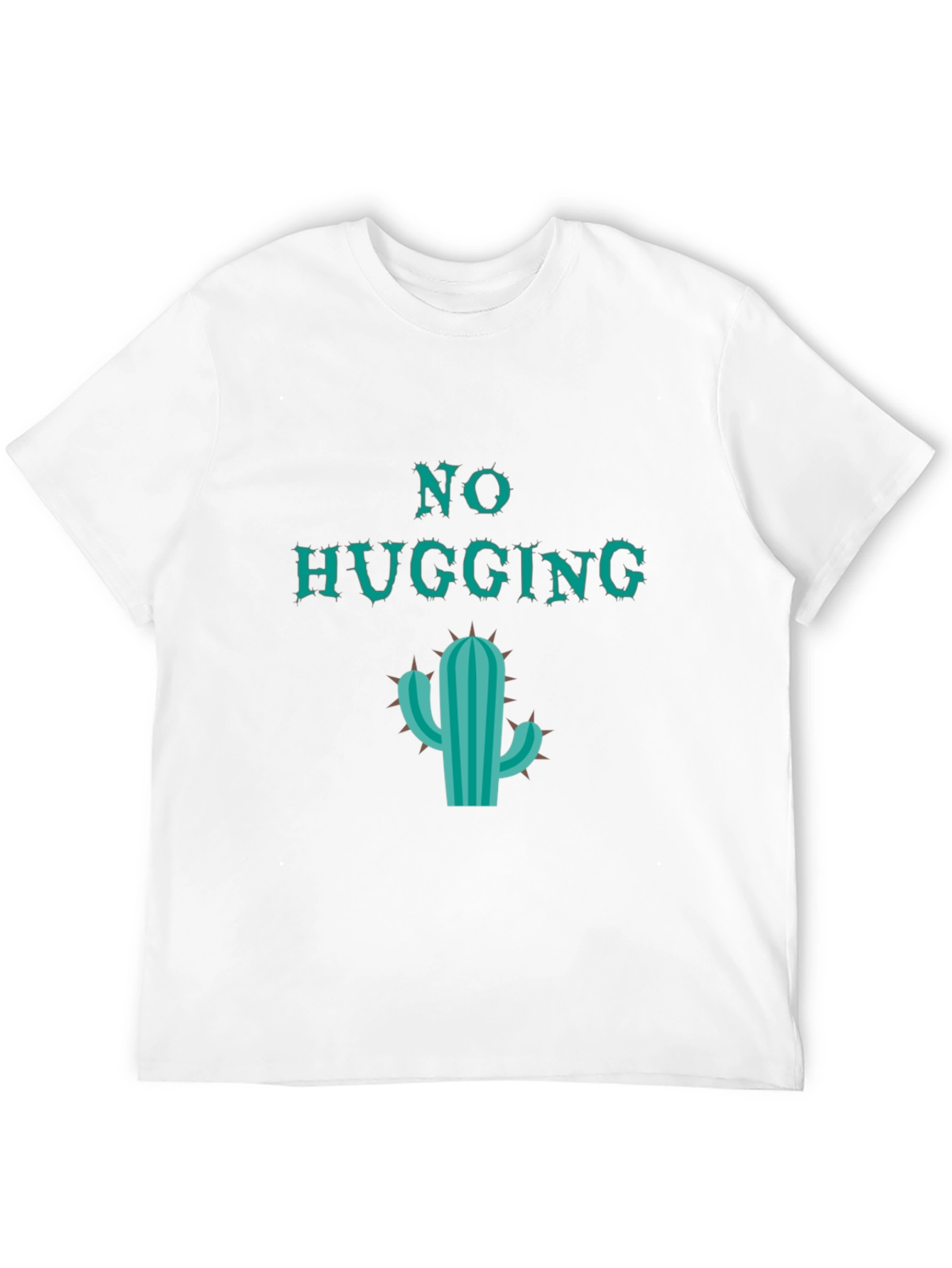 Black No Hugging Cactus Graphic Tee - Sarcastic Humor Shirt view 12