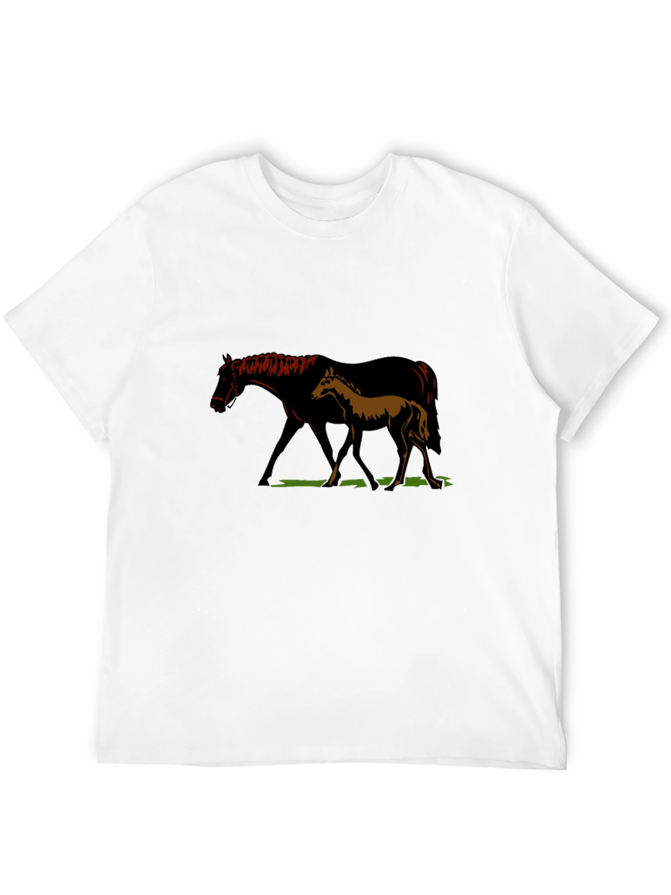 Black Horse & Foal Graphic T-Shirt - Unisex Black Tee view 12