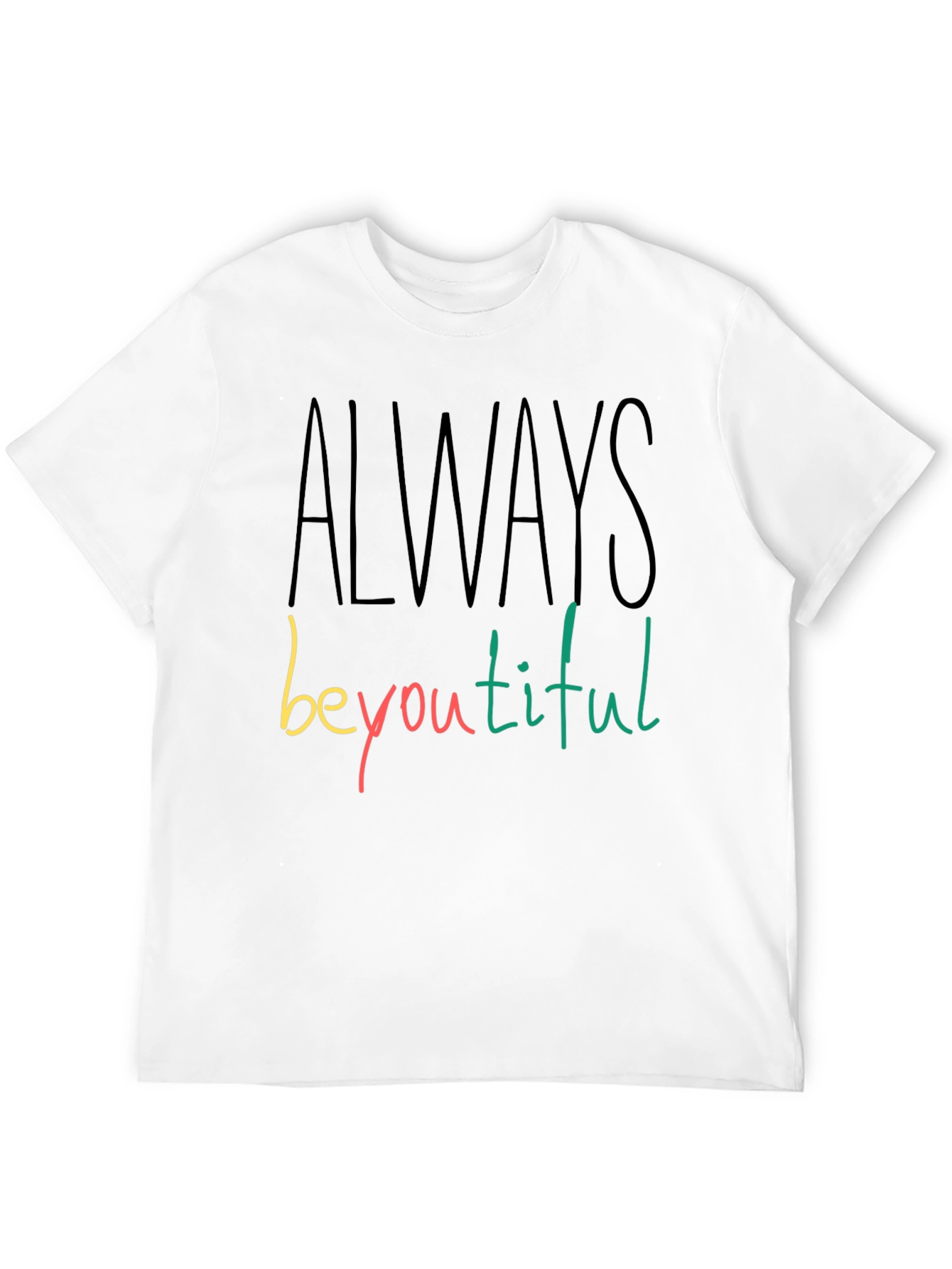 Black Always Beyoutiful Graphic Tee - Black Unisex T-Shirt view 12