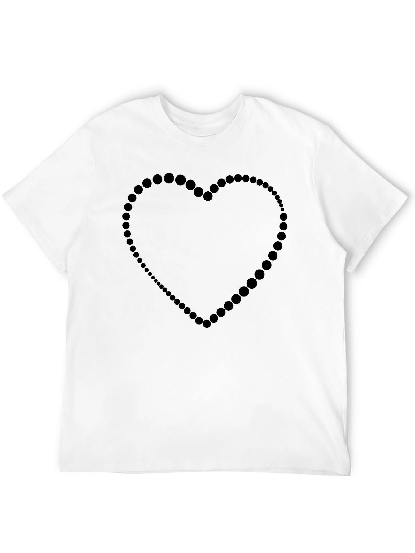 Black Heart Dot Design T-Shirt - Black view 12