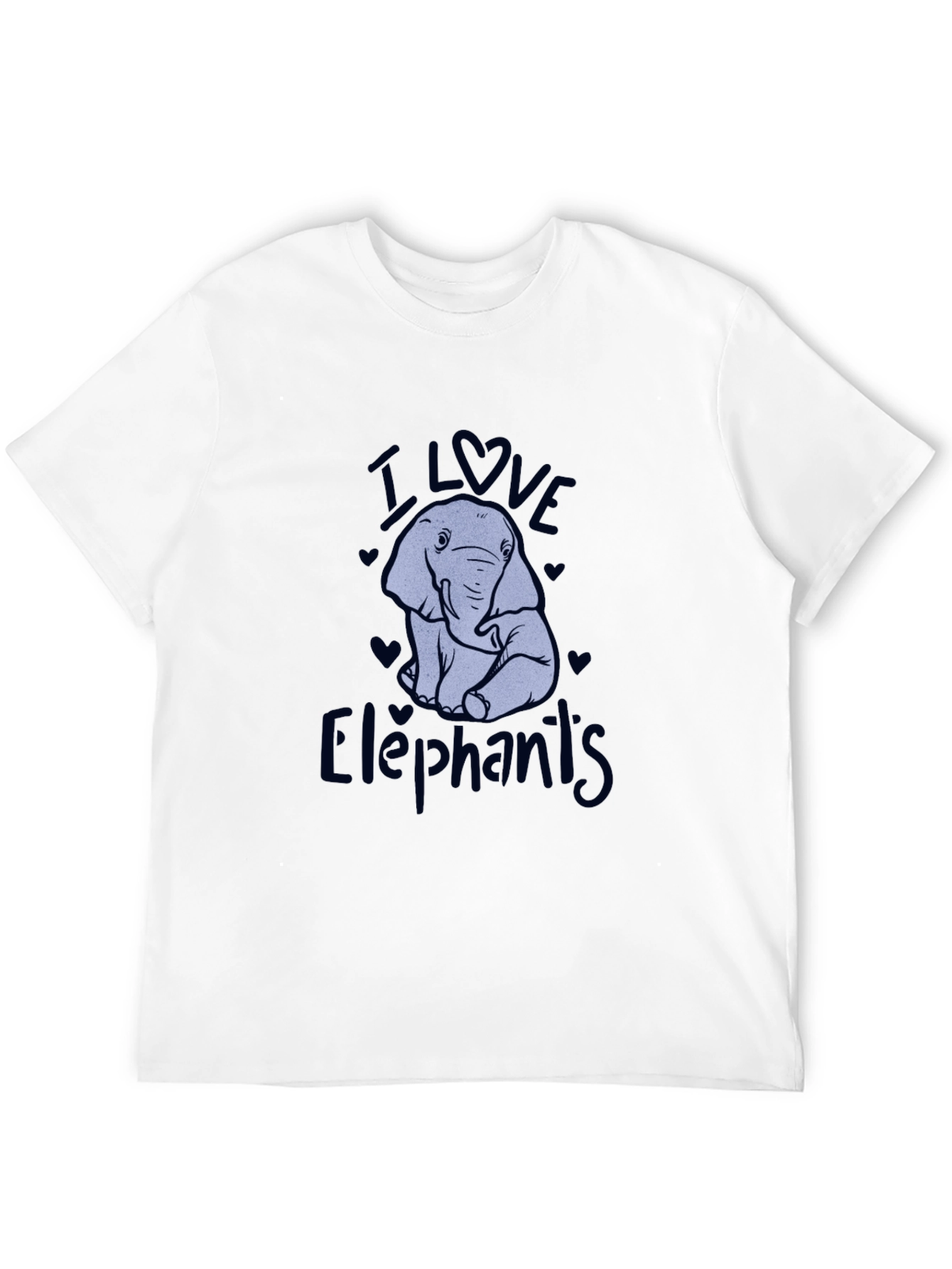 Black I Love Elephants Black Graphic T-Shirt view 12