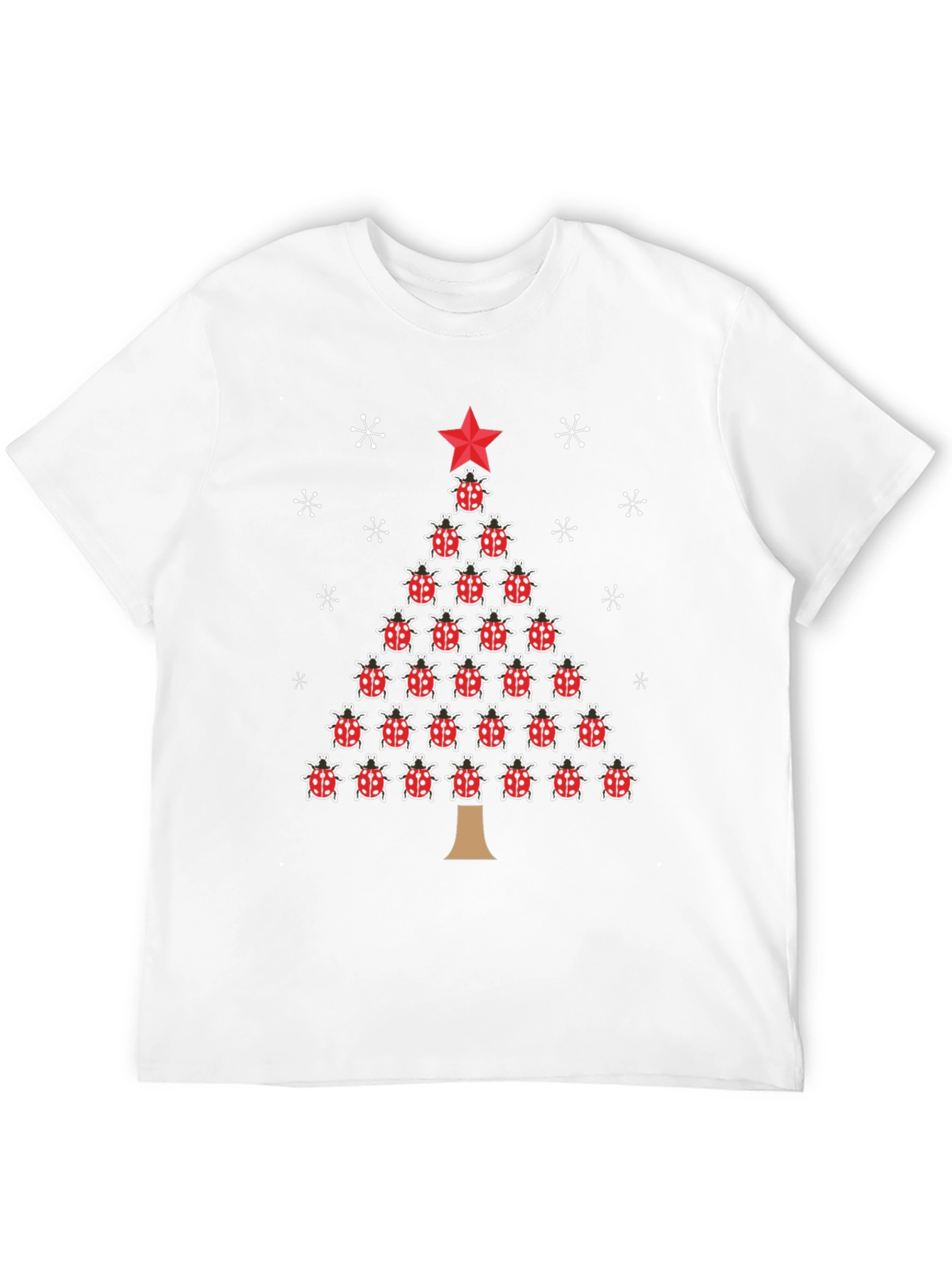 Black Ladybug Christmas Tree Black T-Shirt view 12