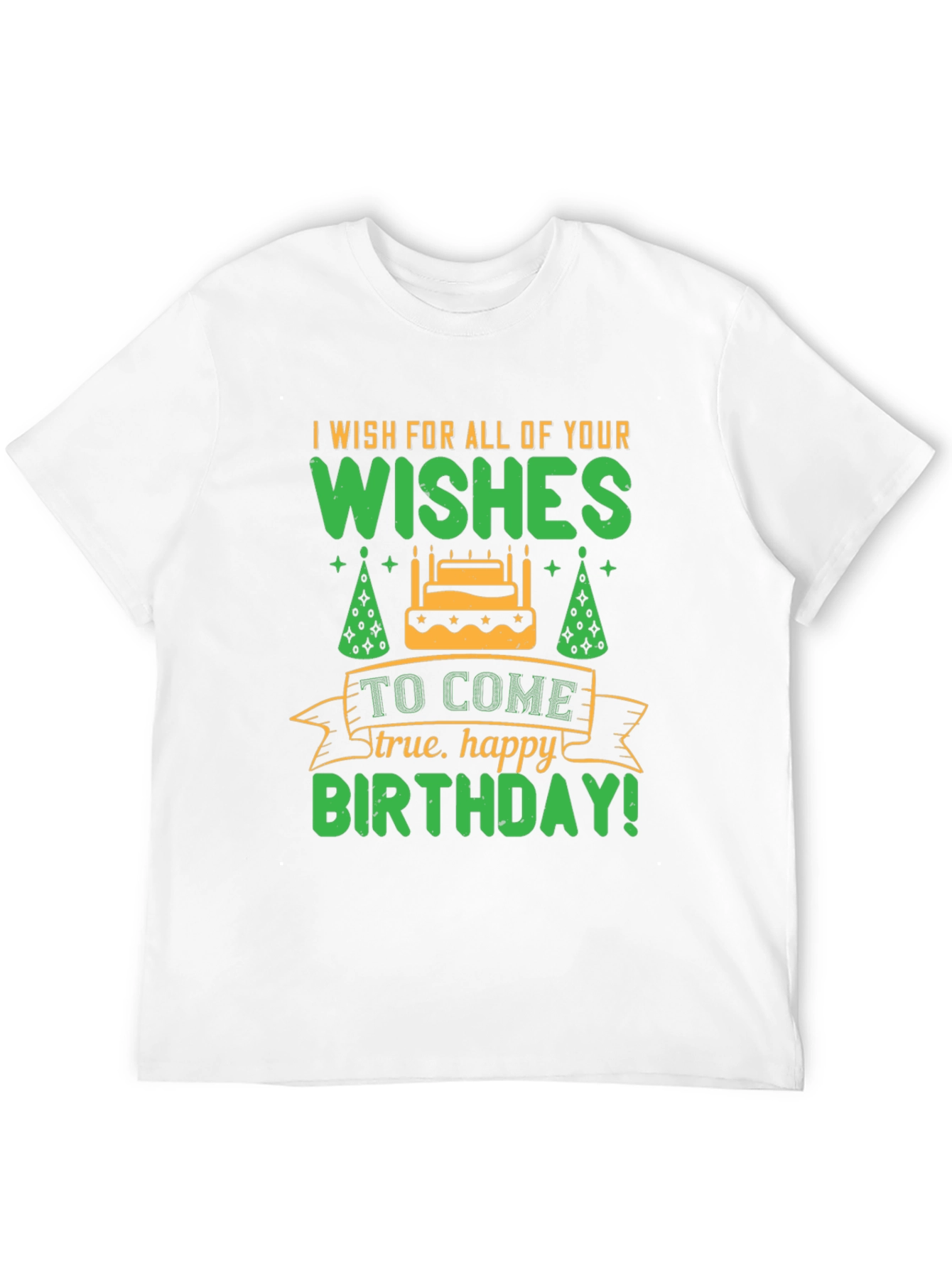 Black Birthday Wishes Graphic Tee - Black Cotton Shirt view 12