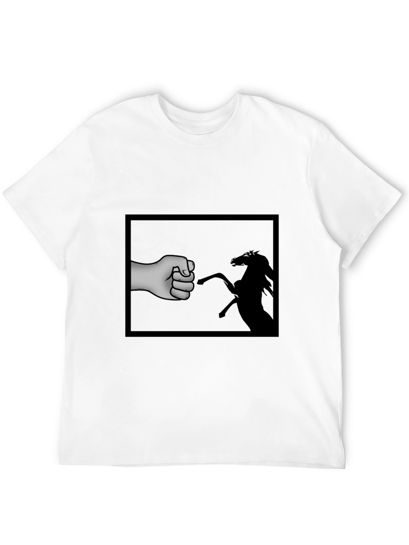 Black Fist Bump Horse Graphic T-Shirt - Black view 12