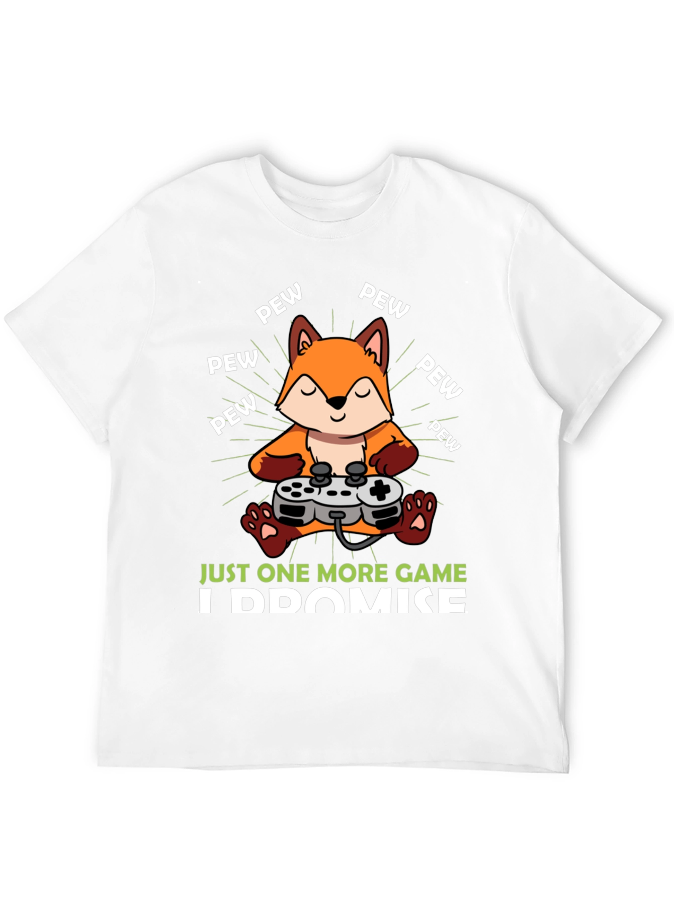 Black Just One More Game Fox Gamer T-Shirt view 12