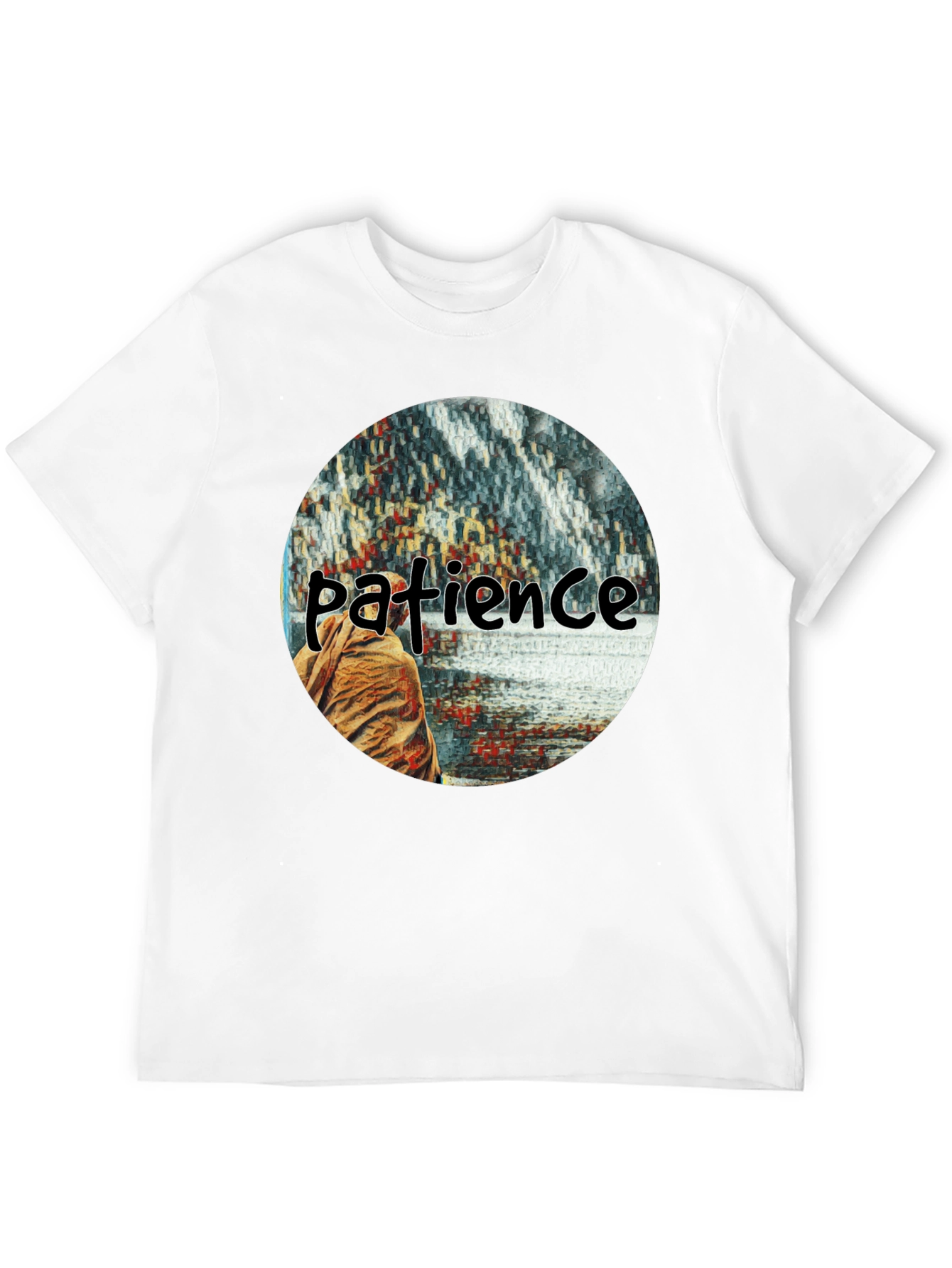Black Patience Graphic T-Shirt - Black Crew Neck Tee view 12
