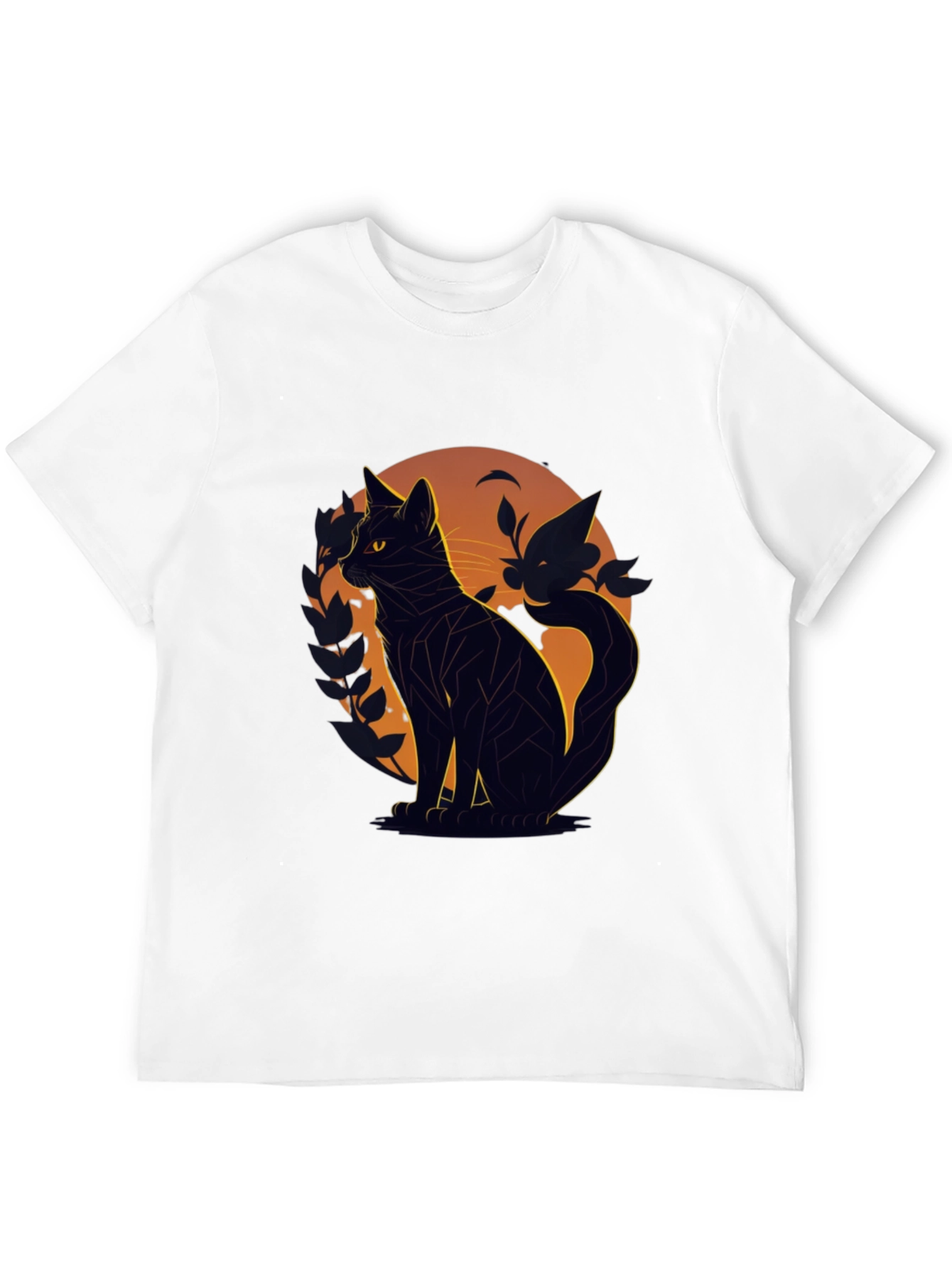 Black Geometric Black Cat T-Shirt view 12