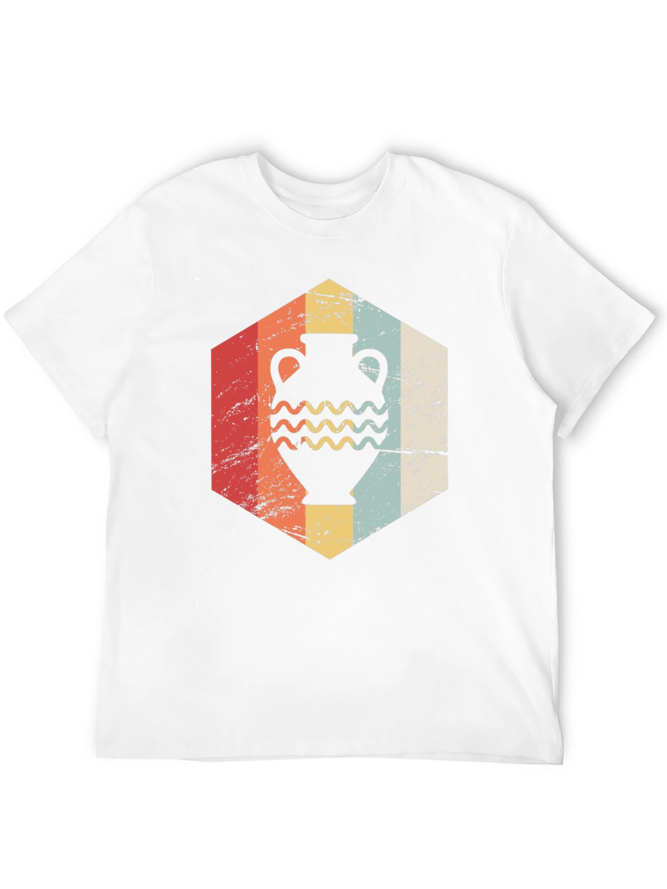 Black Vintage Pottery Hexagon Graphic T-Shirt view 12