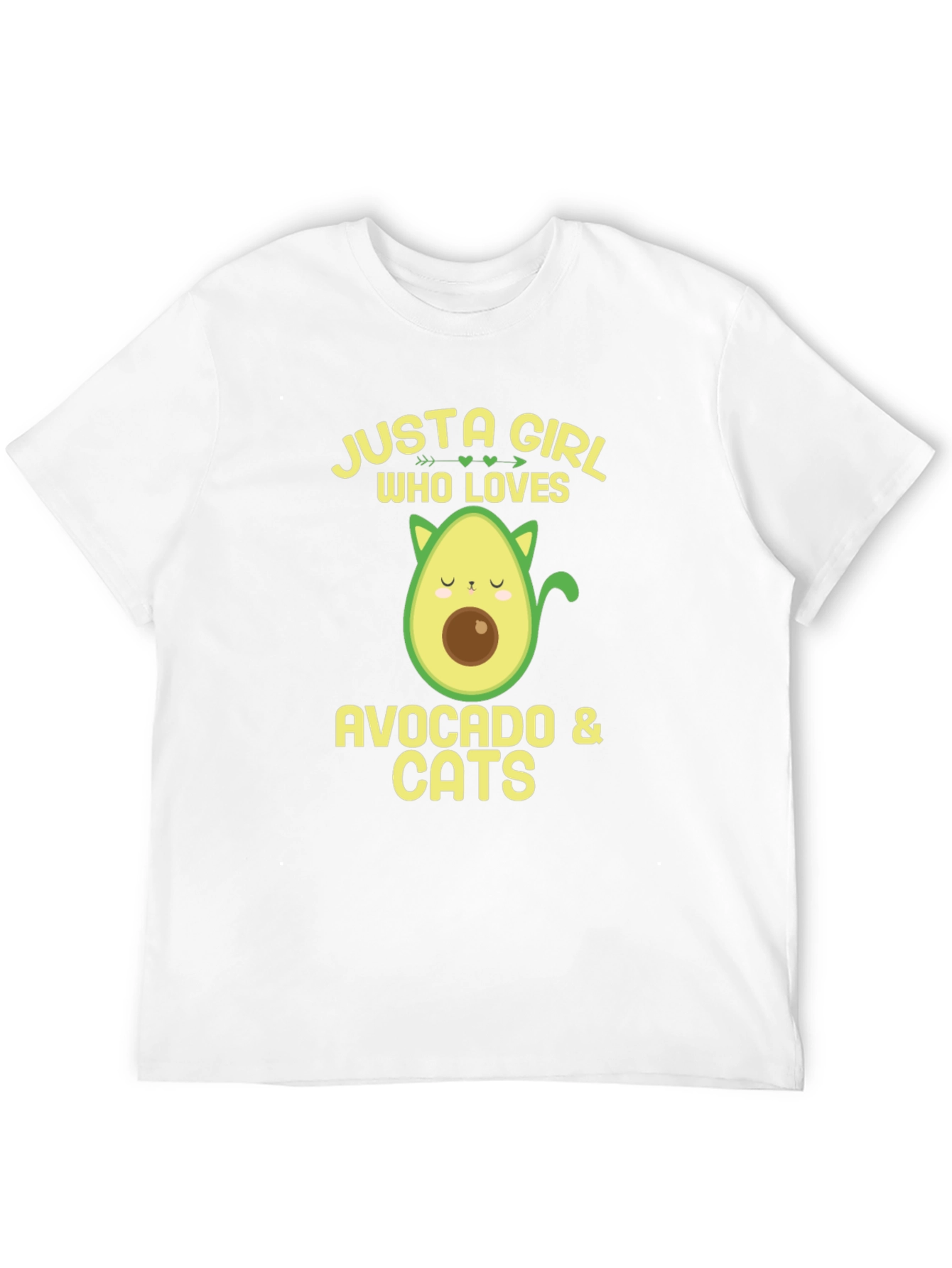 Black Avocado & Cats T-Shirt - Just A Girl Who Loves Them! view 12