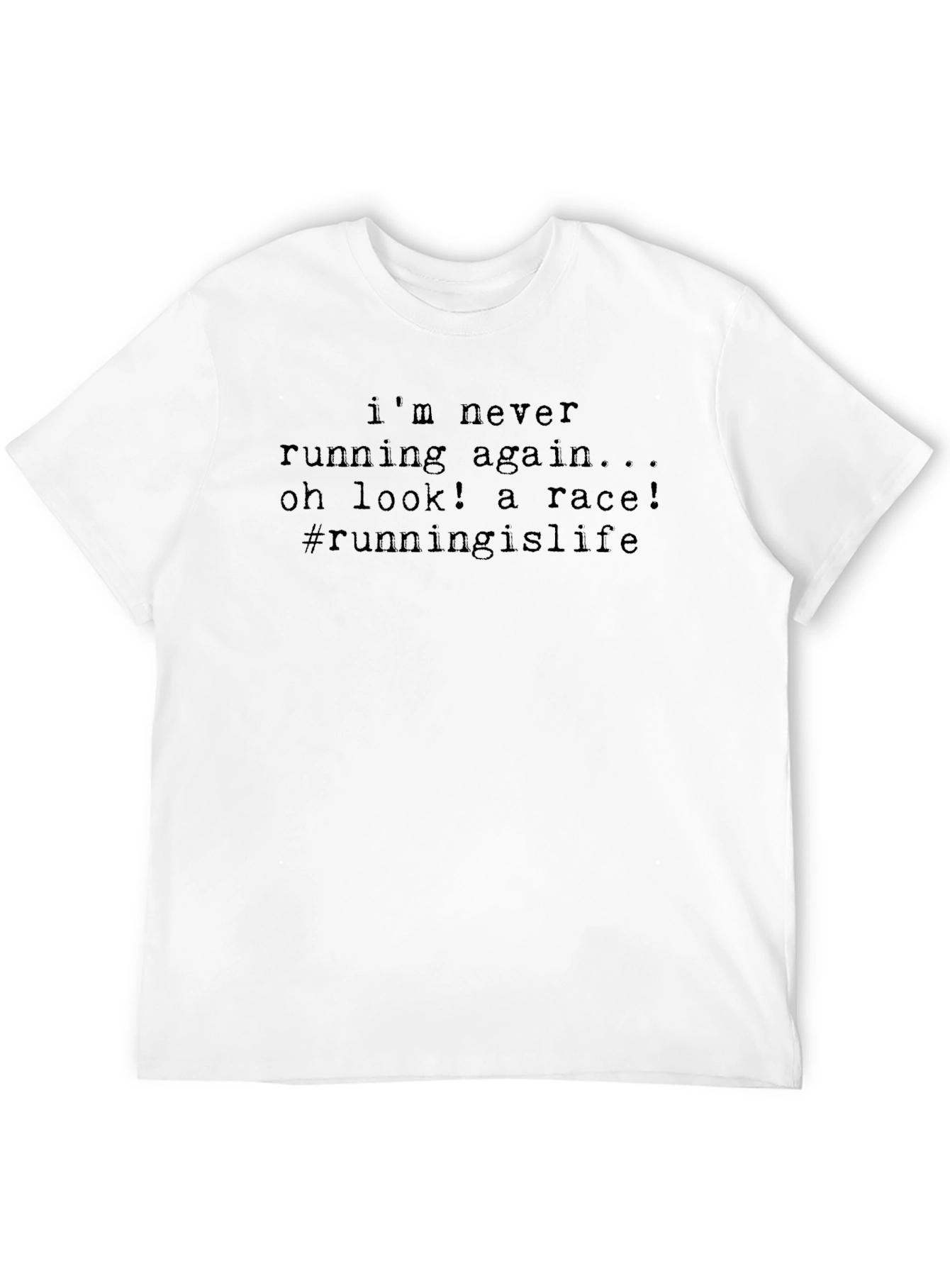 Black Funny Running T-Shirt - Never Running Again Tee view 12