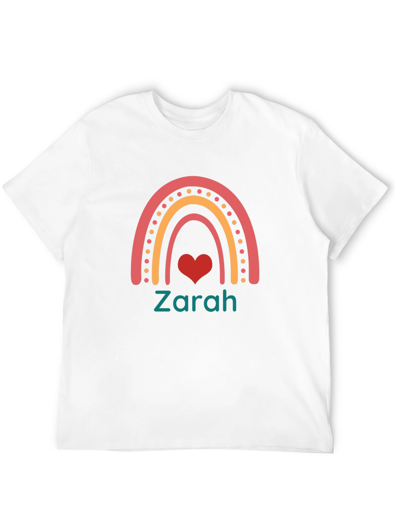 Black Personalized Rainbow Heart T-Shirt - Zarah view 12