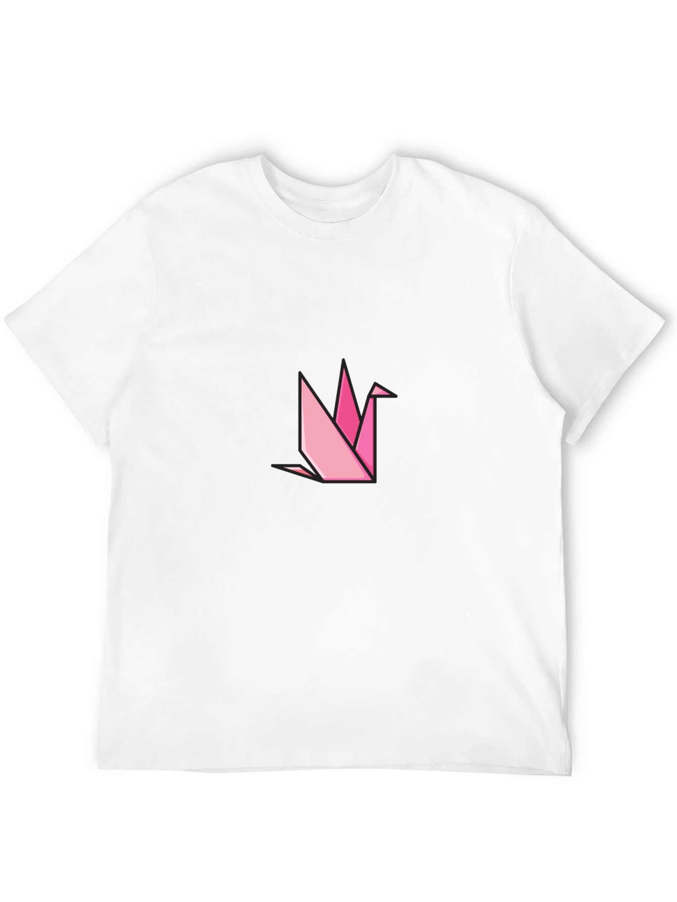 Black Geometric Origami Crane Black T-Shirt view 12