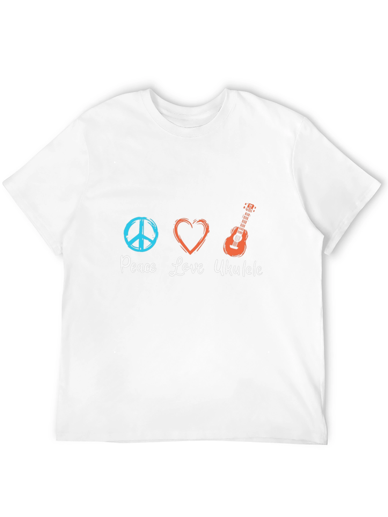 Black Peace Love Ukulele Black T-Shirt view 12