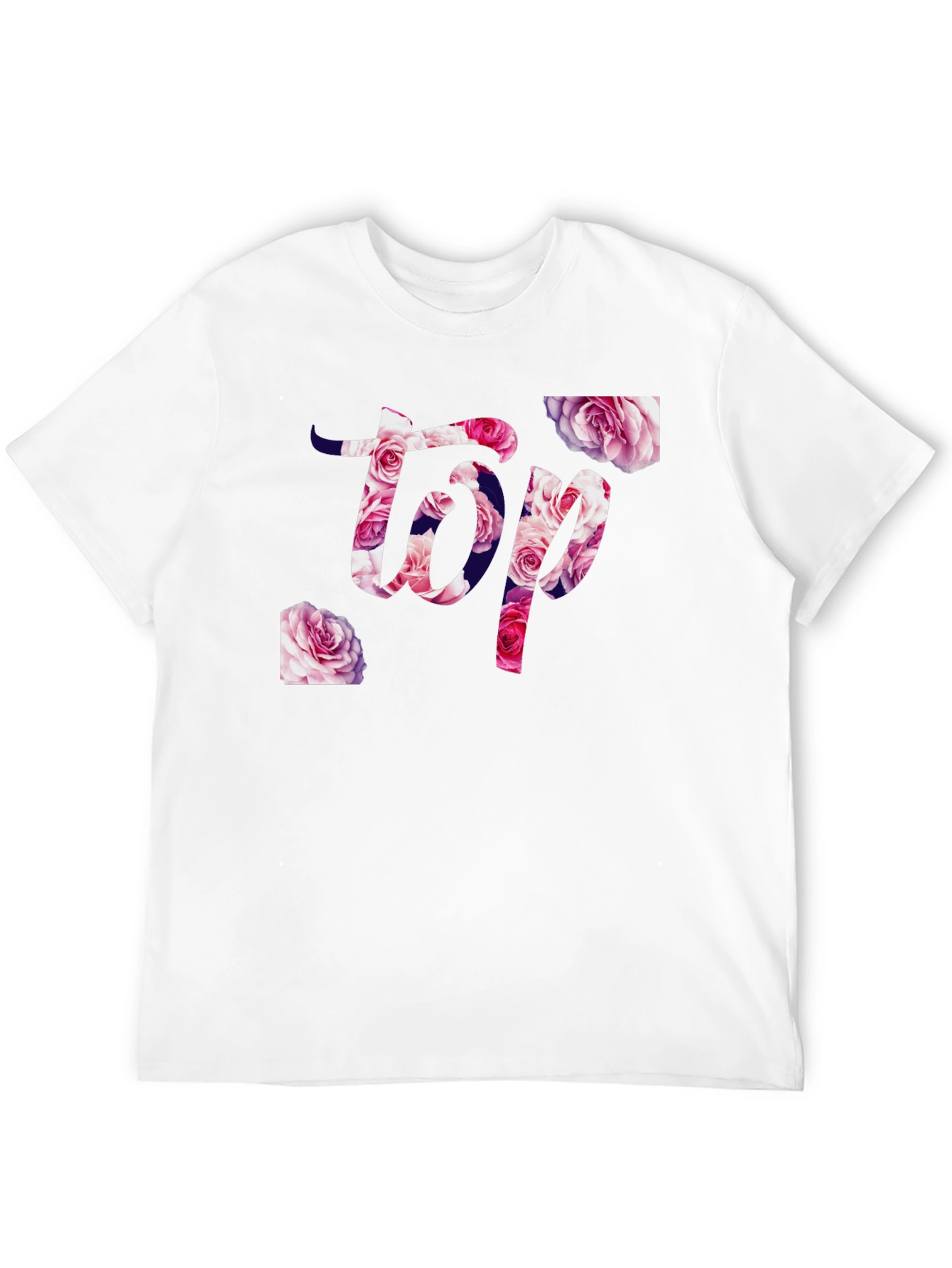 Black Floral Top T-Shirt - Stylish Graphic Tee view 12