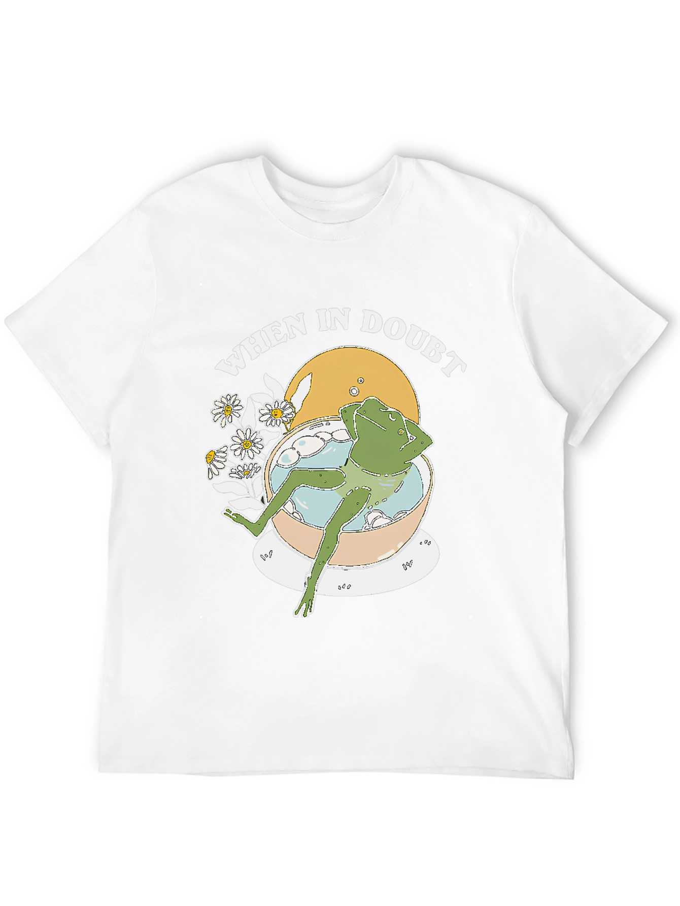 Black Relaxing Frog in Tub Graphic T-Shirt - Comfy Tee view 12