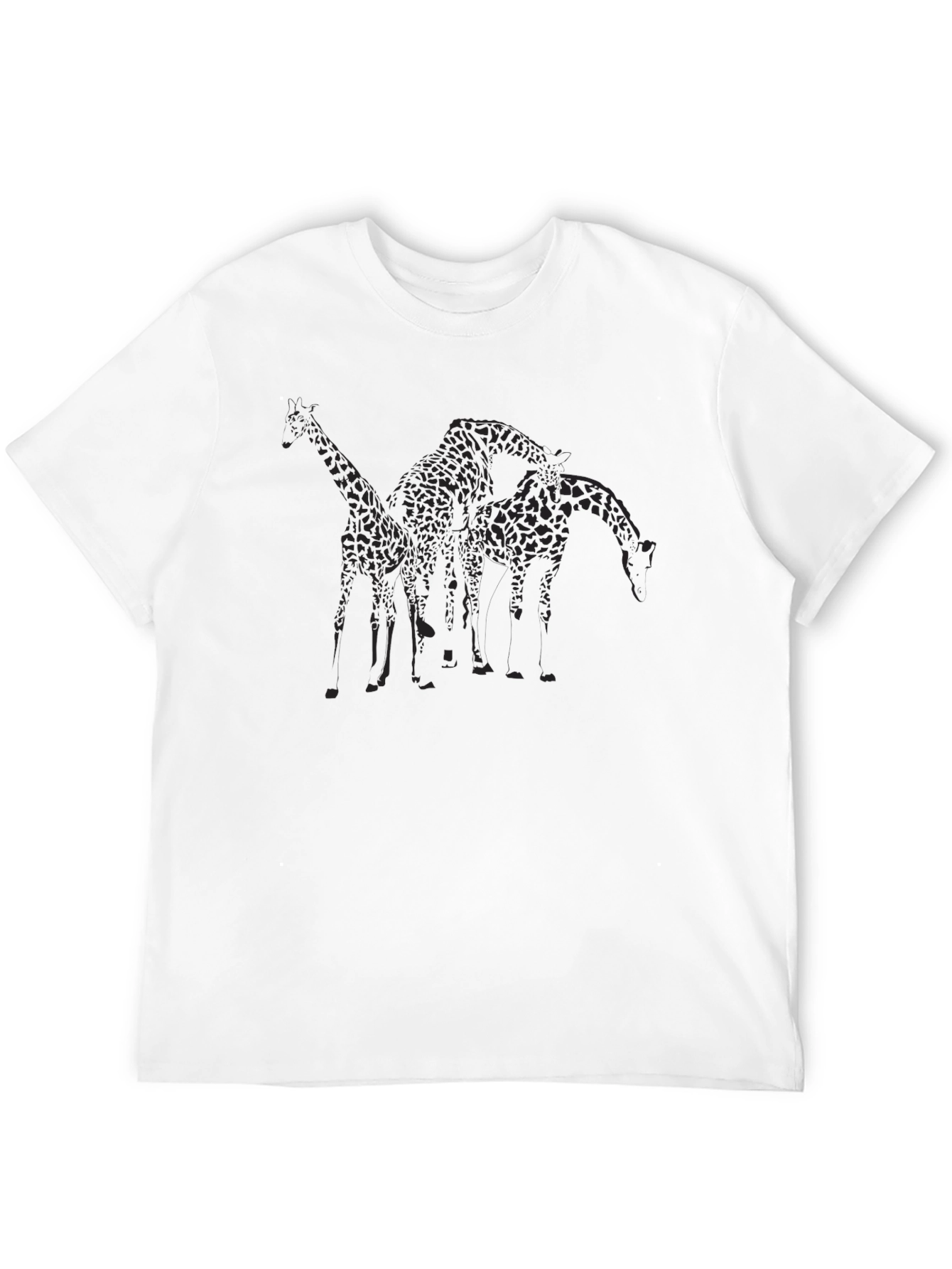 Black Giraffe Silhouette Black T-Shirt view 12
