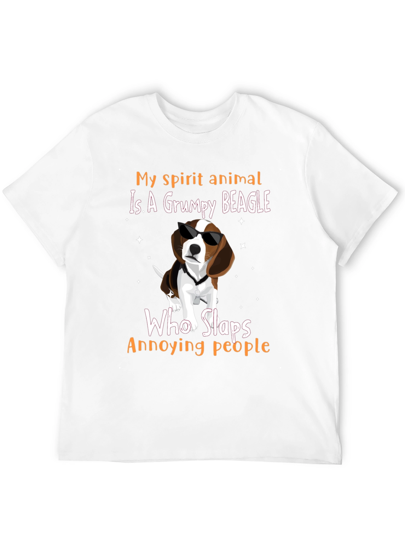 Black Grumpy Beagle T-Shirt - "My Spirit Animal Slaps Annoying People" view 12