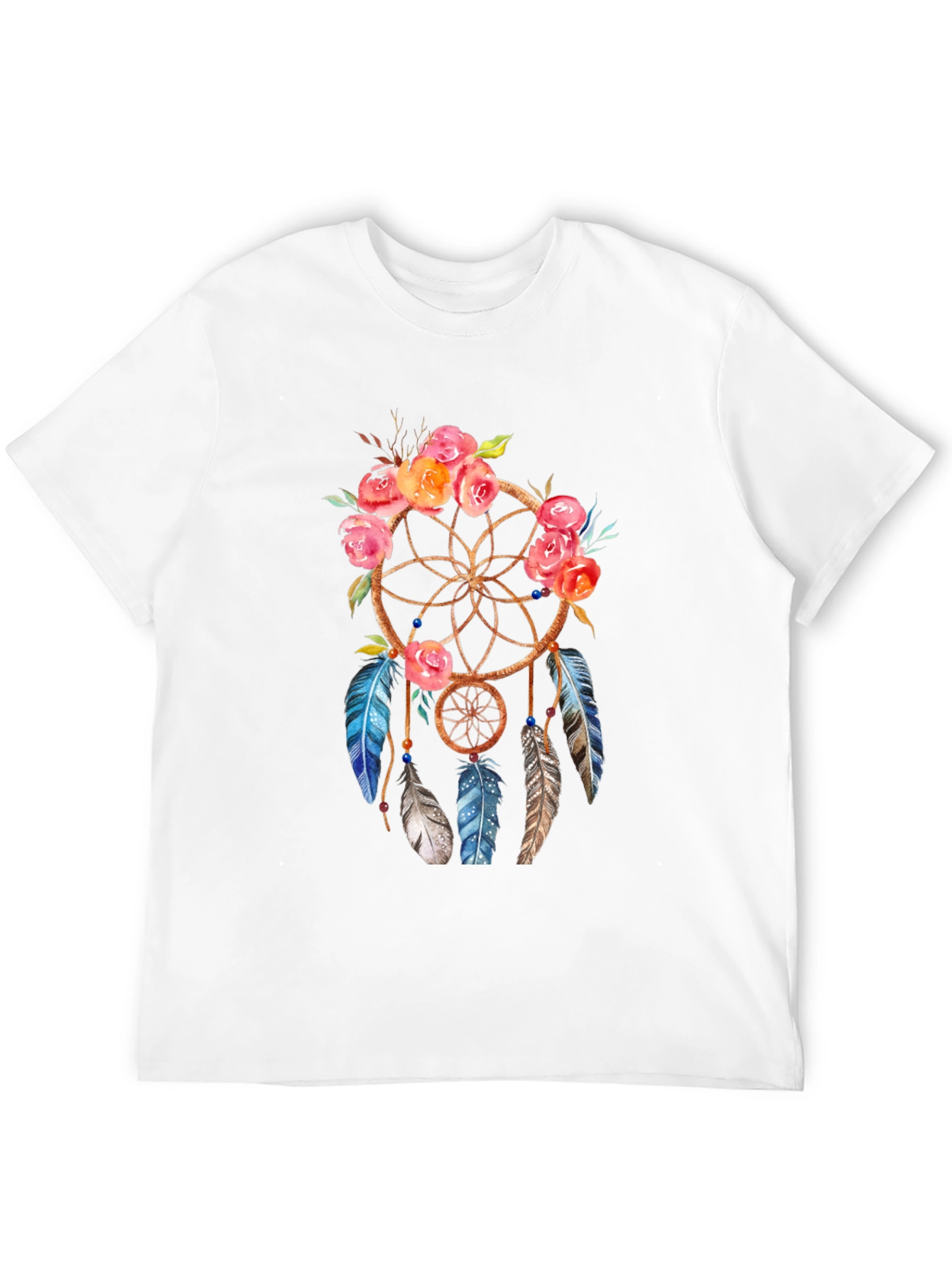 Black Dreamcatcher Floral T-Shirt - Bohemian Style view 12